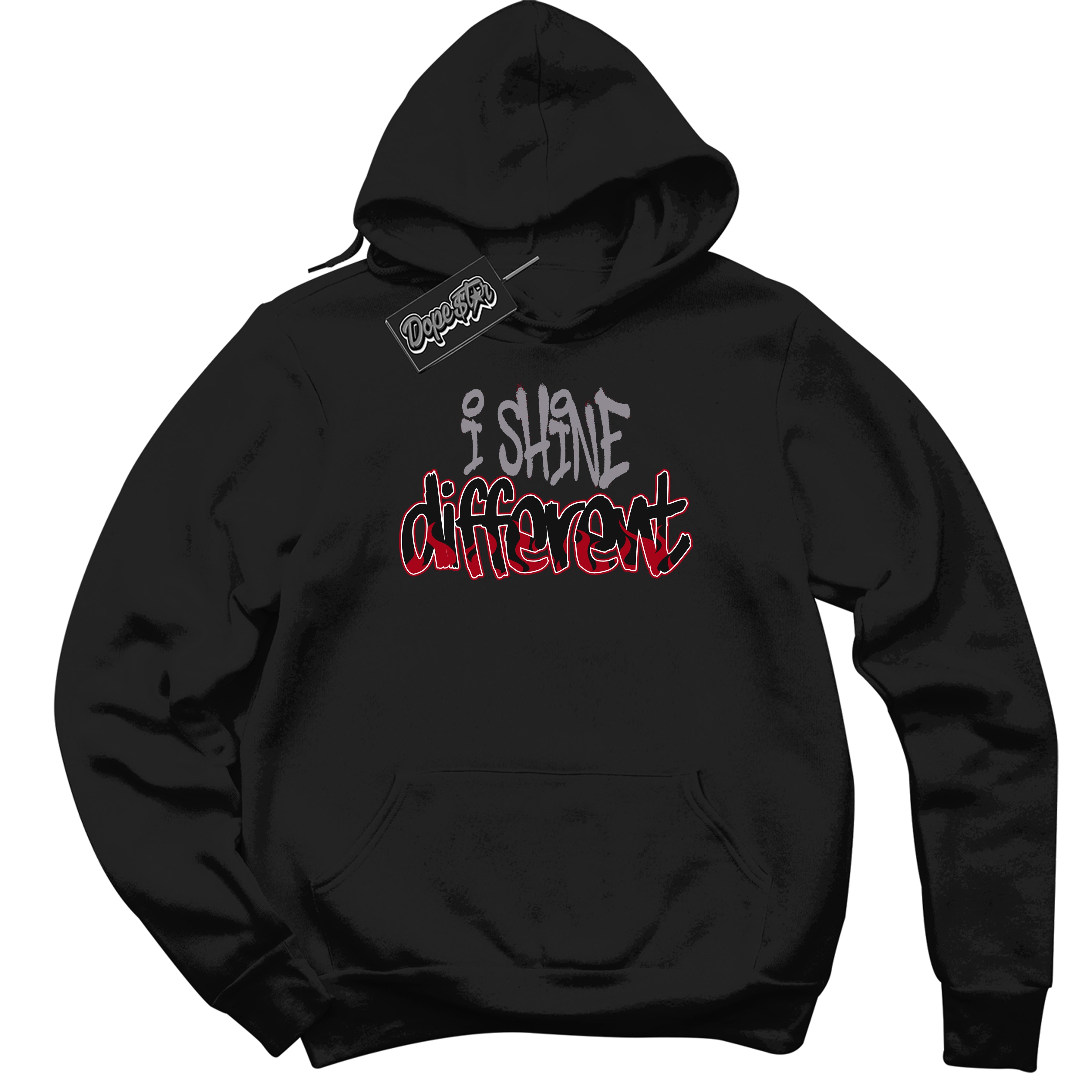 Cool Black Hoodie with “ I Shine Different ”  design that Perfectly Matches  Bred Reimagined 4s Jordans.