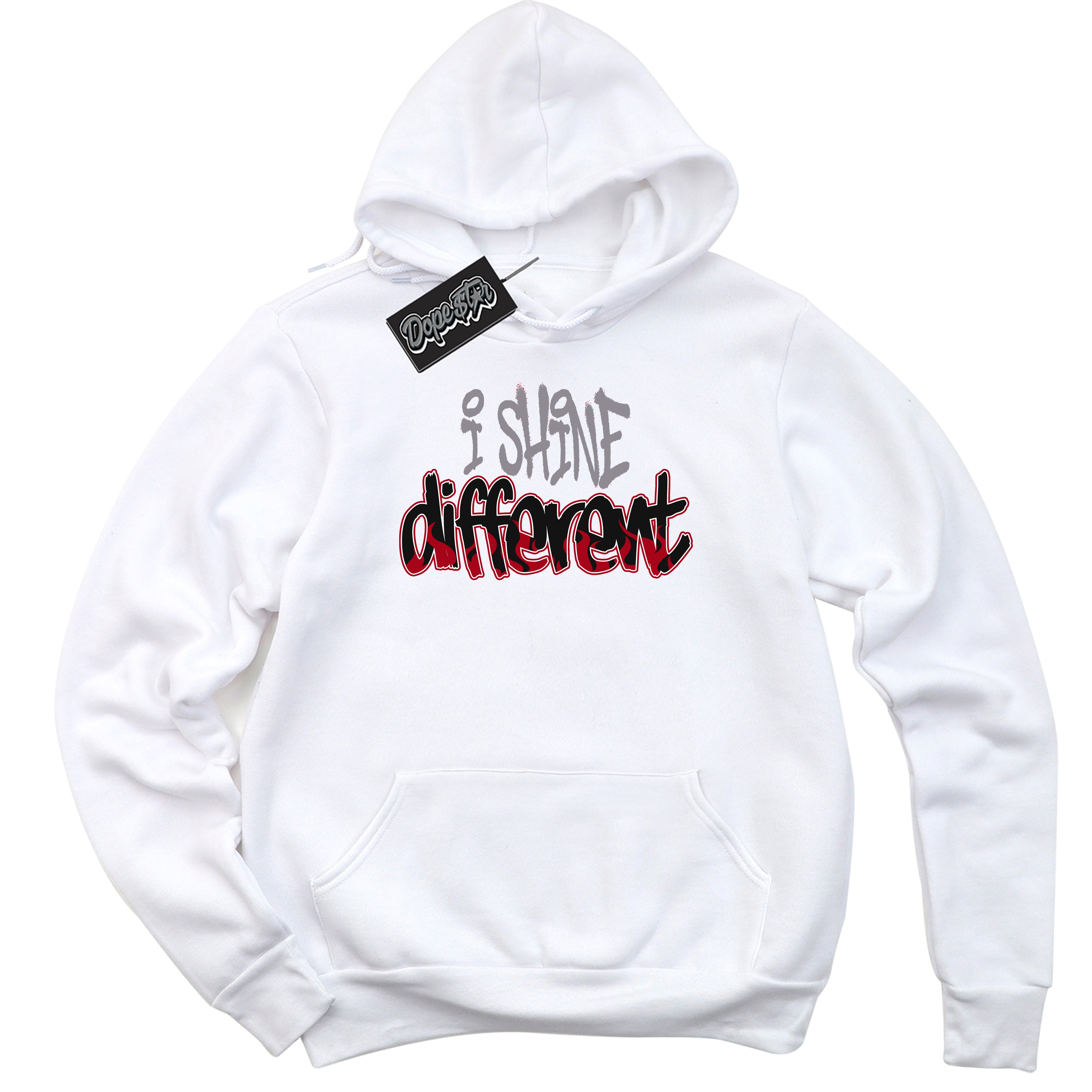 Cool White Hoodie with “ I Shine Different ”  design that Perfectly Matches Bred Reimagined 4s Jordans.