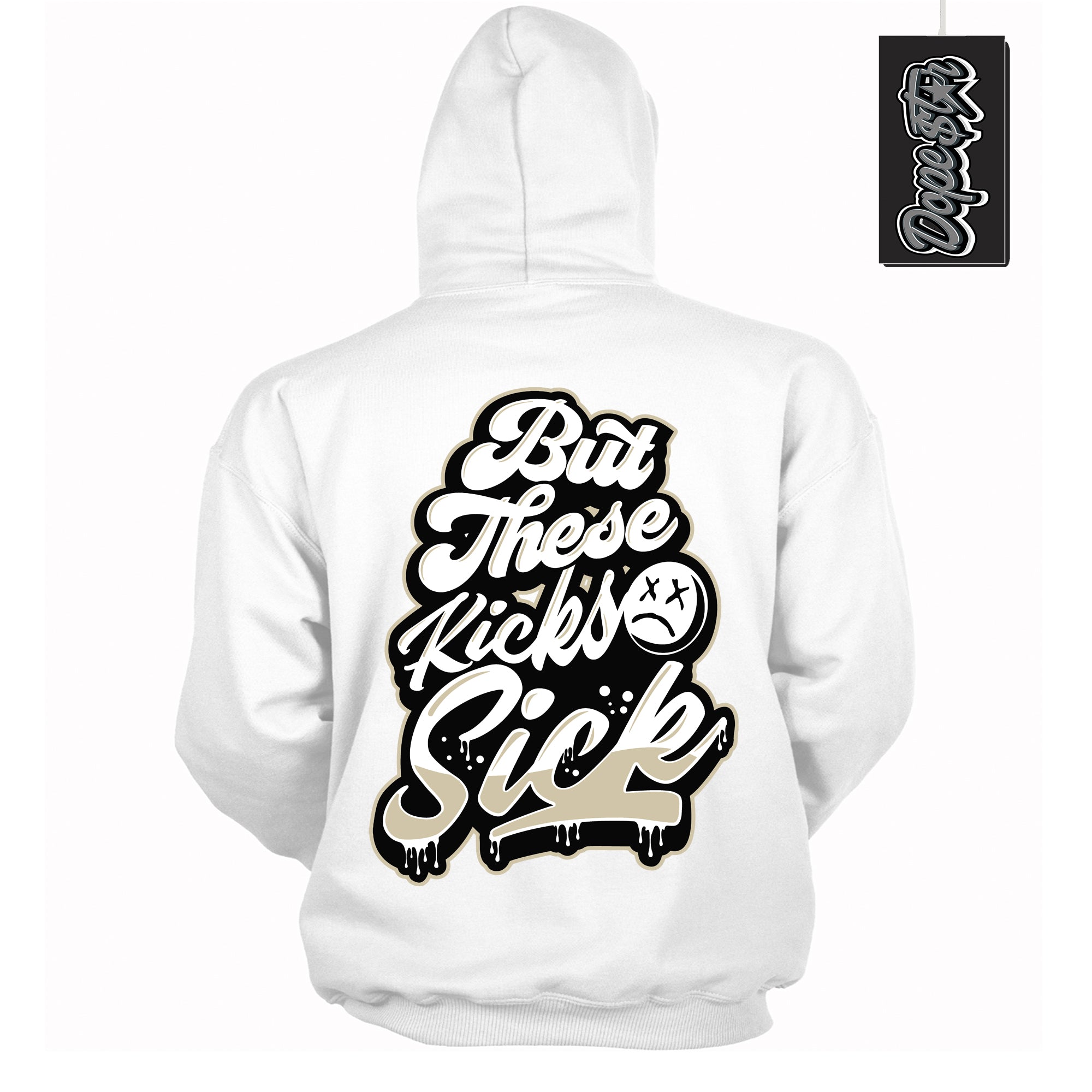 Cool White Hoodie with “ Kick Sick ”  design that Perfectly Matches Gratitude 11s Sneakers.