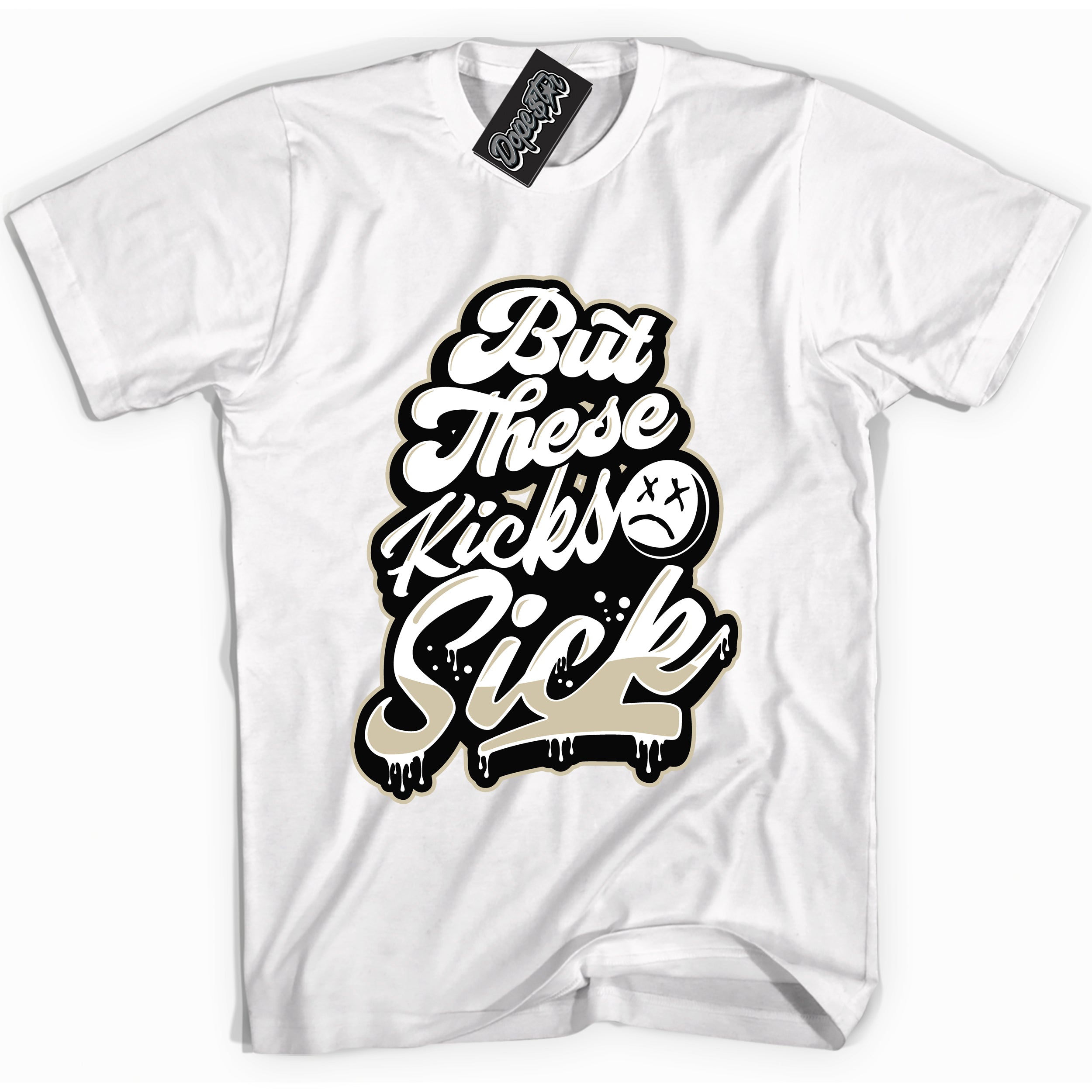 Cool White graphic tee with “ Kicks Sick ” print, that perfectly matches GRATITUDE 11s  sneakers 