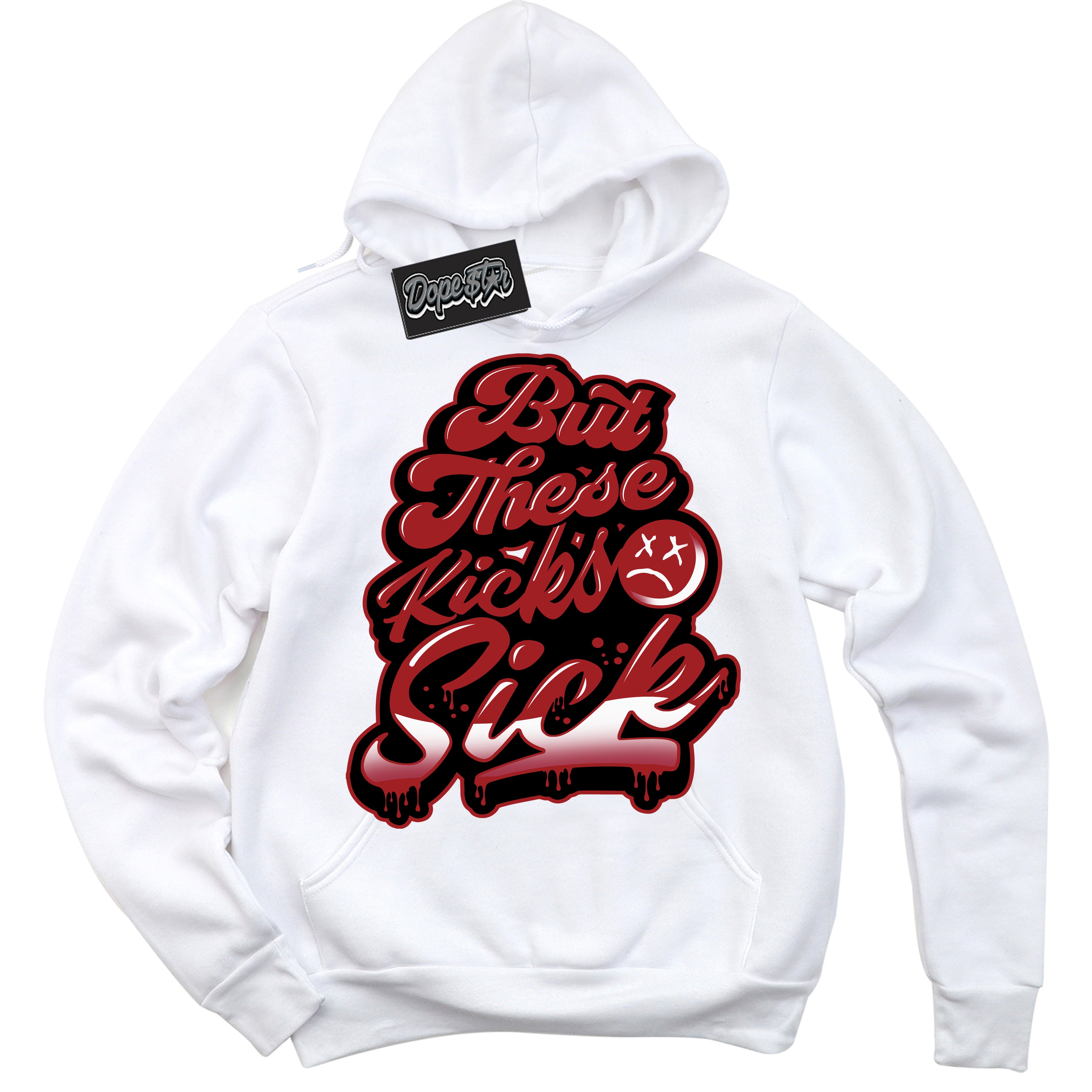 Cool White Hoodie With “ Kick Sick “  Design That Perfectly Matches Lost And Found 1s Sneakers.