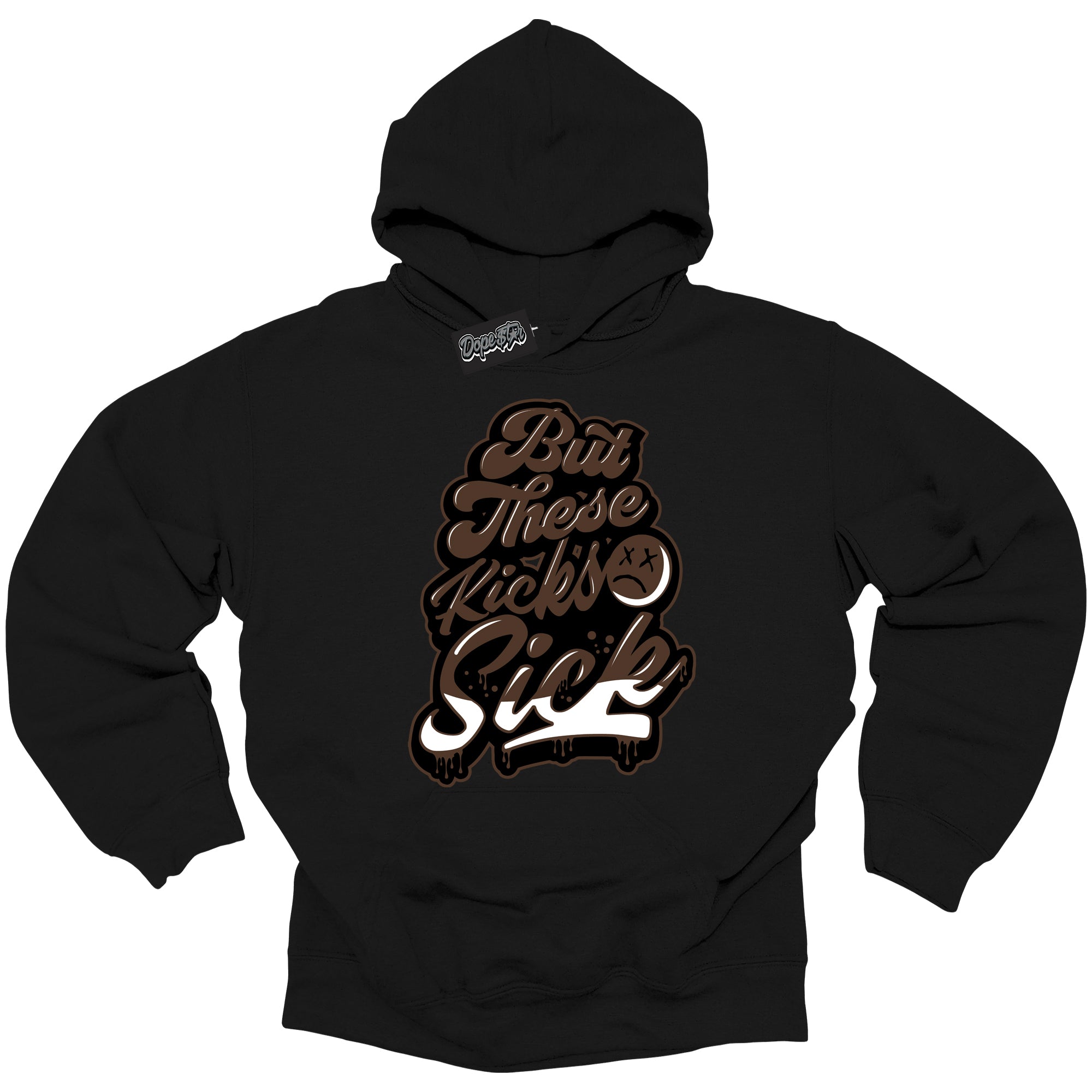 Cool Black Graphic Dope`Star Hoodie with “ Kick Sick “ print, that perfectly matches Palomino 1s sneakers