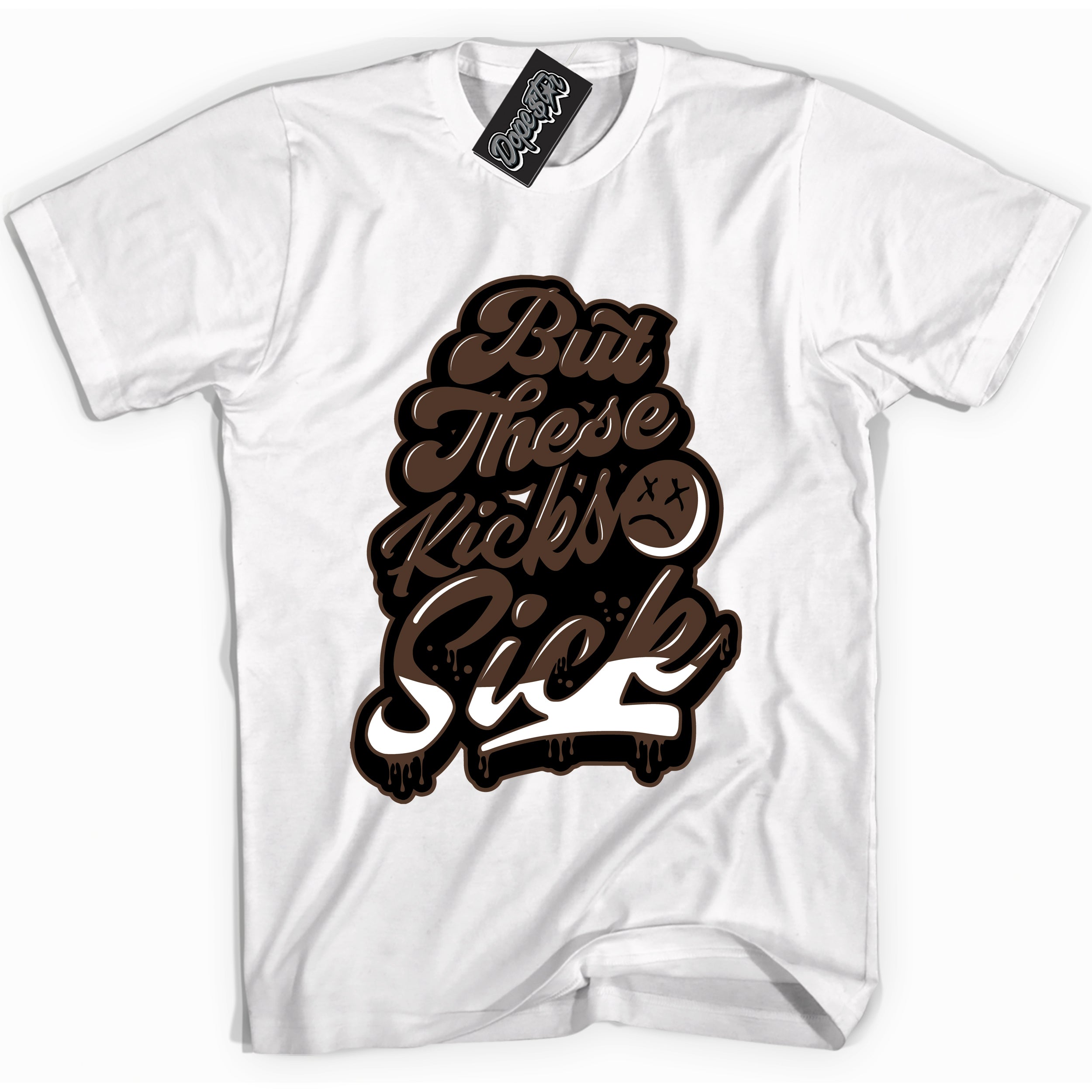 Cool White graphic tee with “ Kick Sick ” design, that perfectly matches Palomino 1s sneakers 