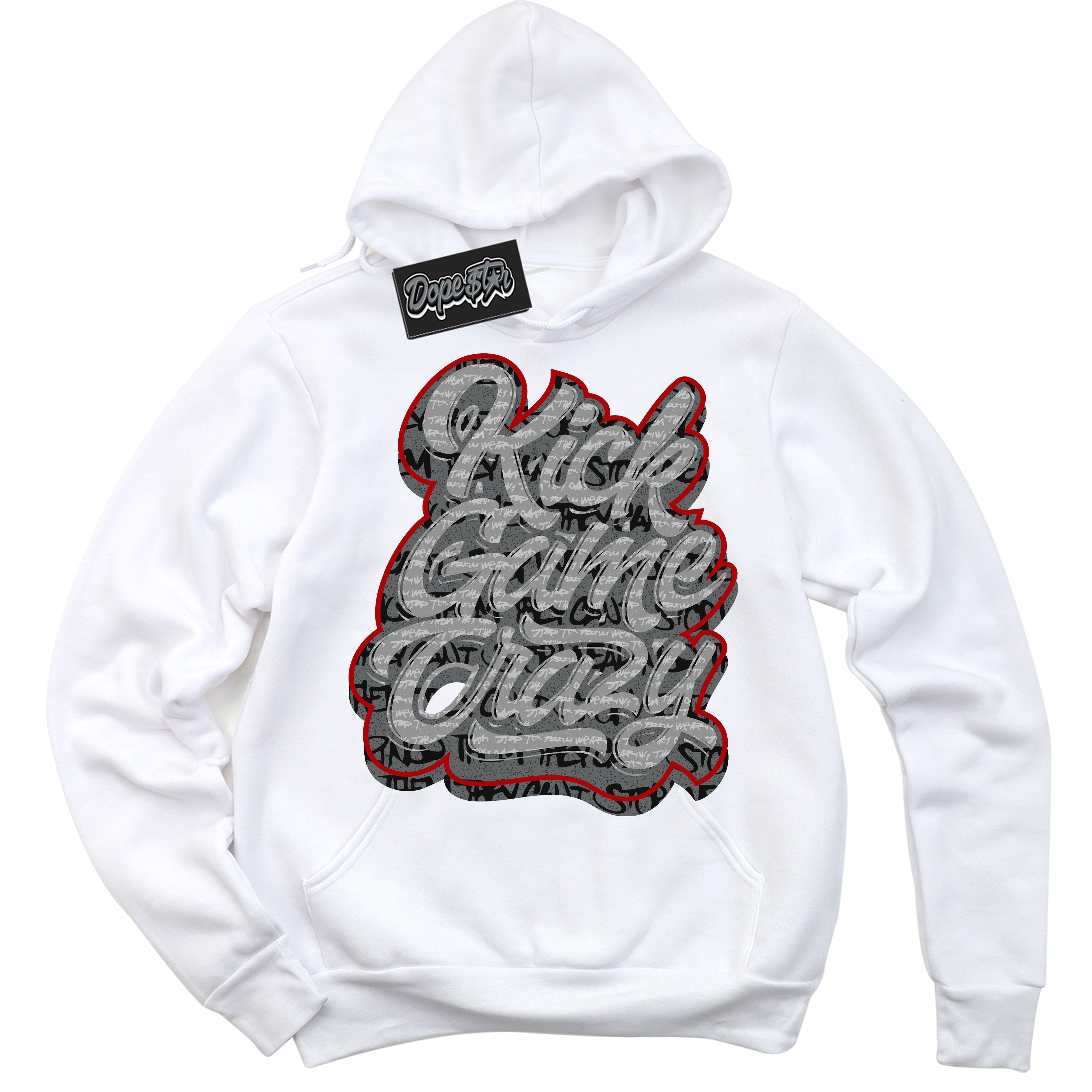 Cool White Hoodie with “ Kick Game Crazy ”  design that Perfectly Matches Rebellionaire 1s Sneakers.