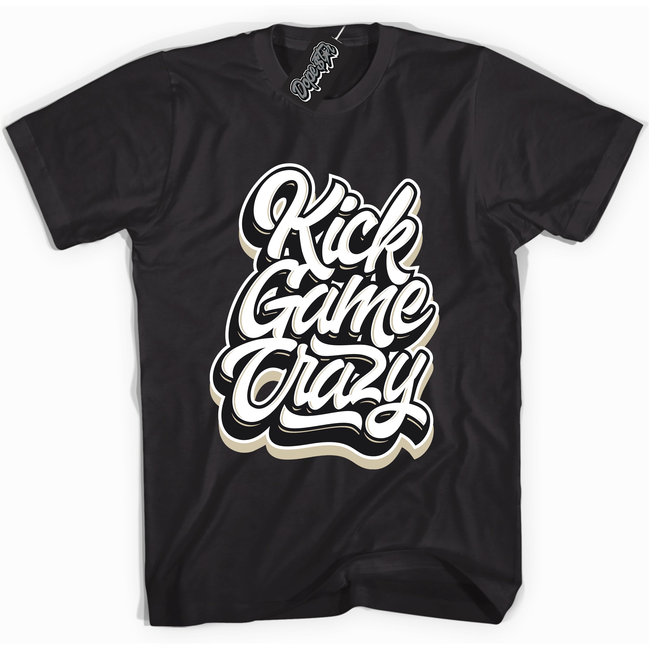 Cool Black graphic tee with “ Kick Game Crazy  ” print, that perfectly matches GRATITUDE 11s  sneakers 