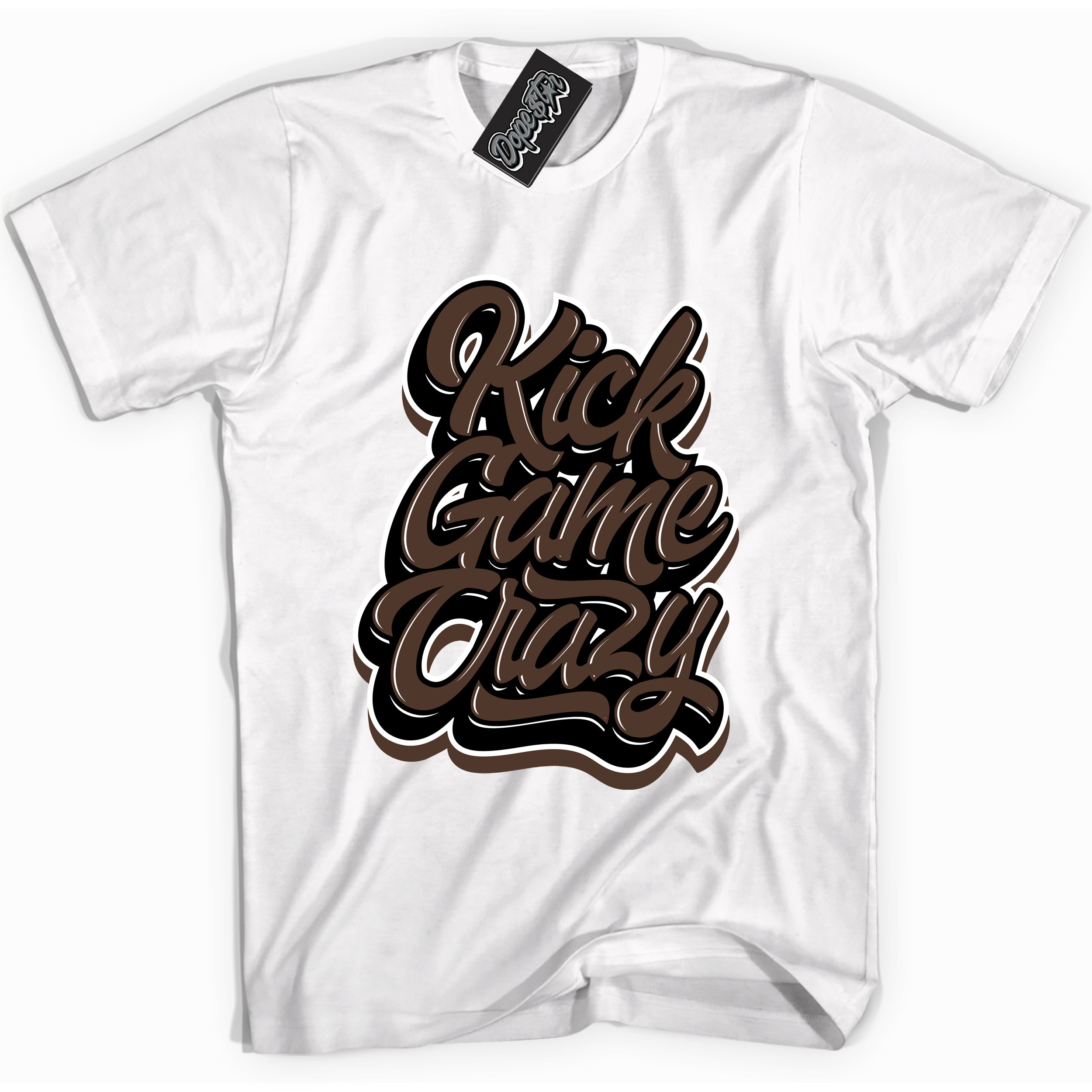 Cool White graphic tee with “ Kick Game Crazy ” design, that perfectly matches Palomino 1s sneakers 