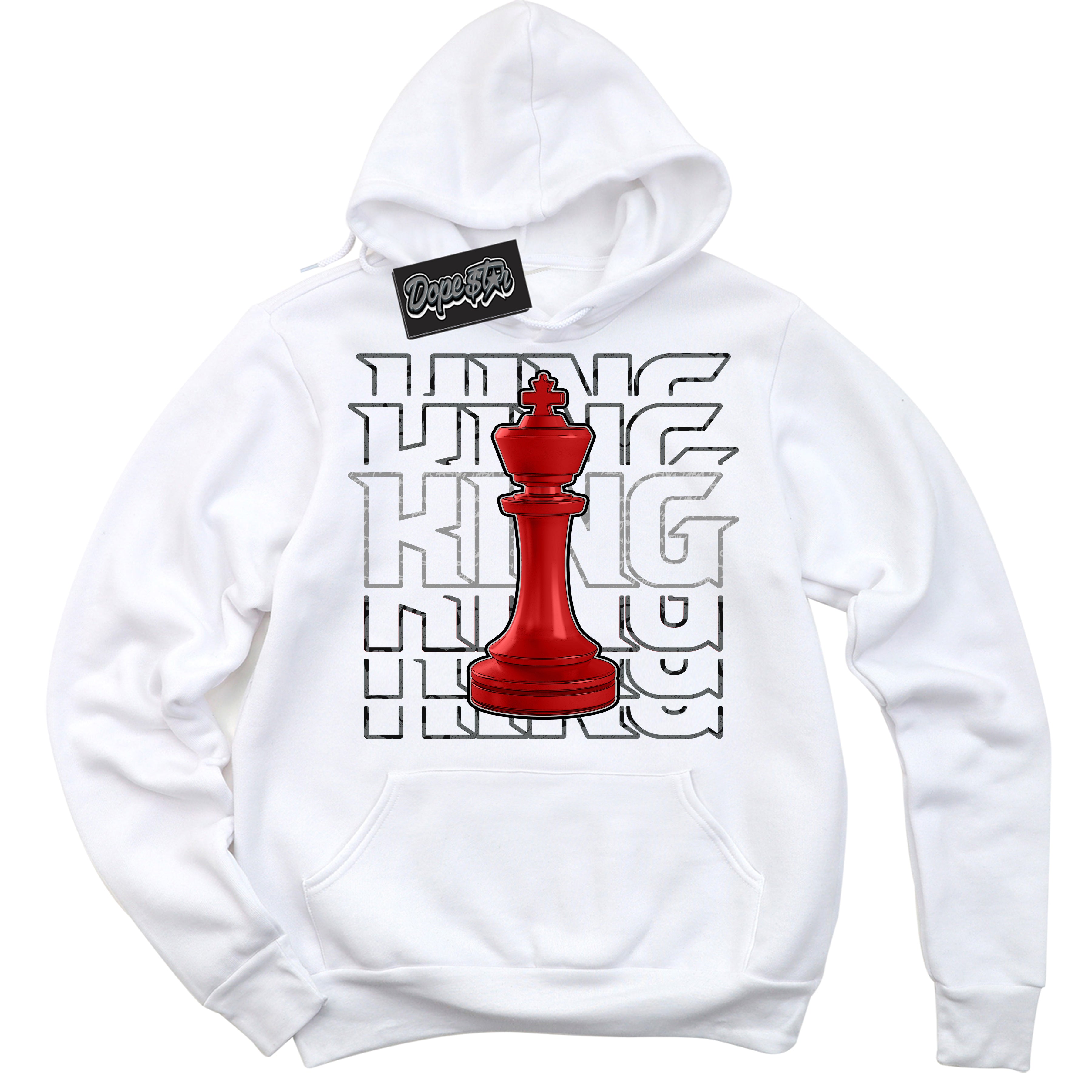 Cool White Hoodie with “ King Chess ”  design that Perfectly Matches Rebellionaire 1s Sneakers.