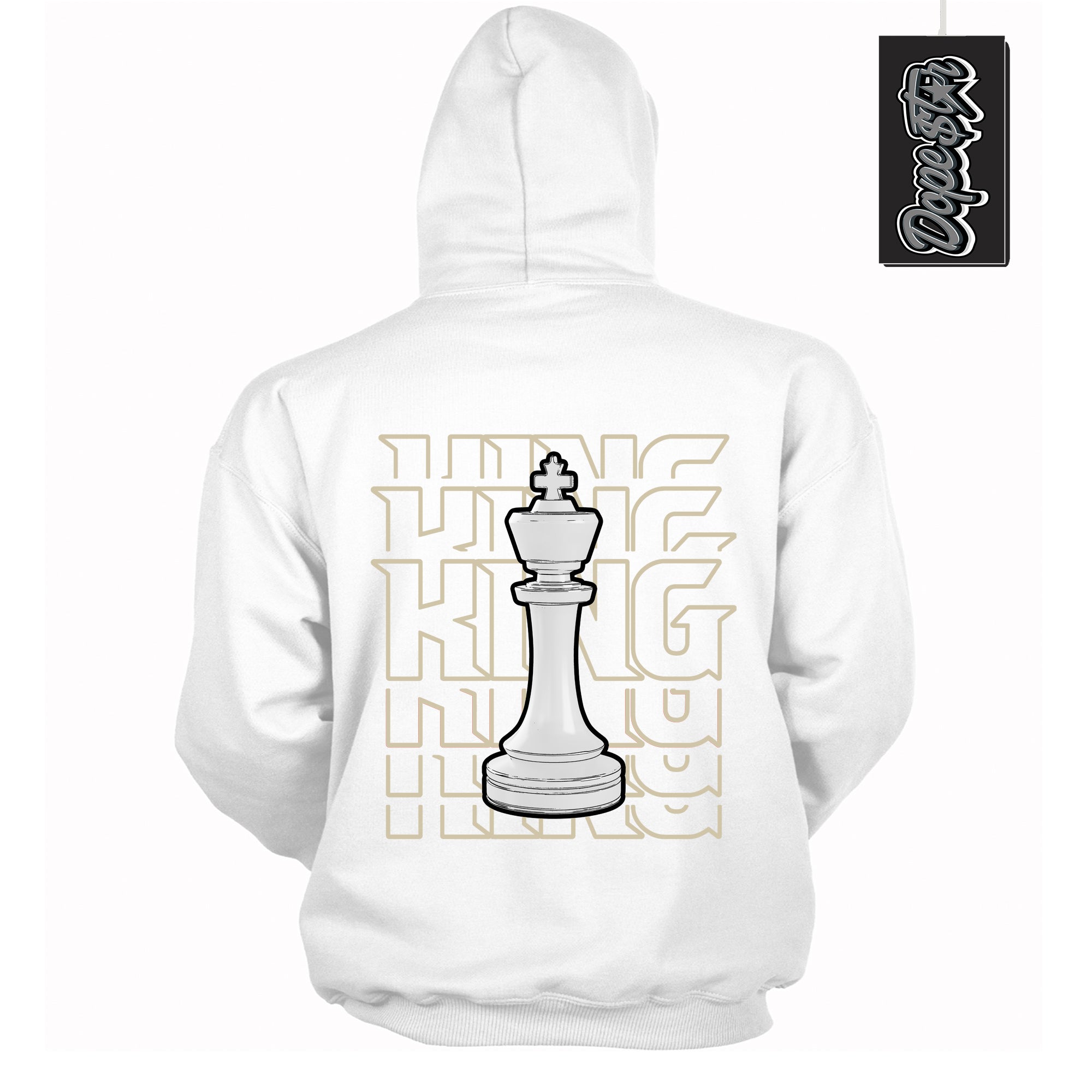 Cool White Hoodie with “ King Chess ”  design that Perfectly Matches Gratitude 11s Sneakers.