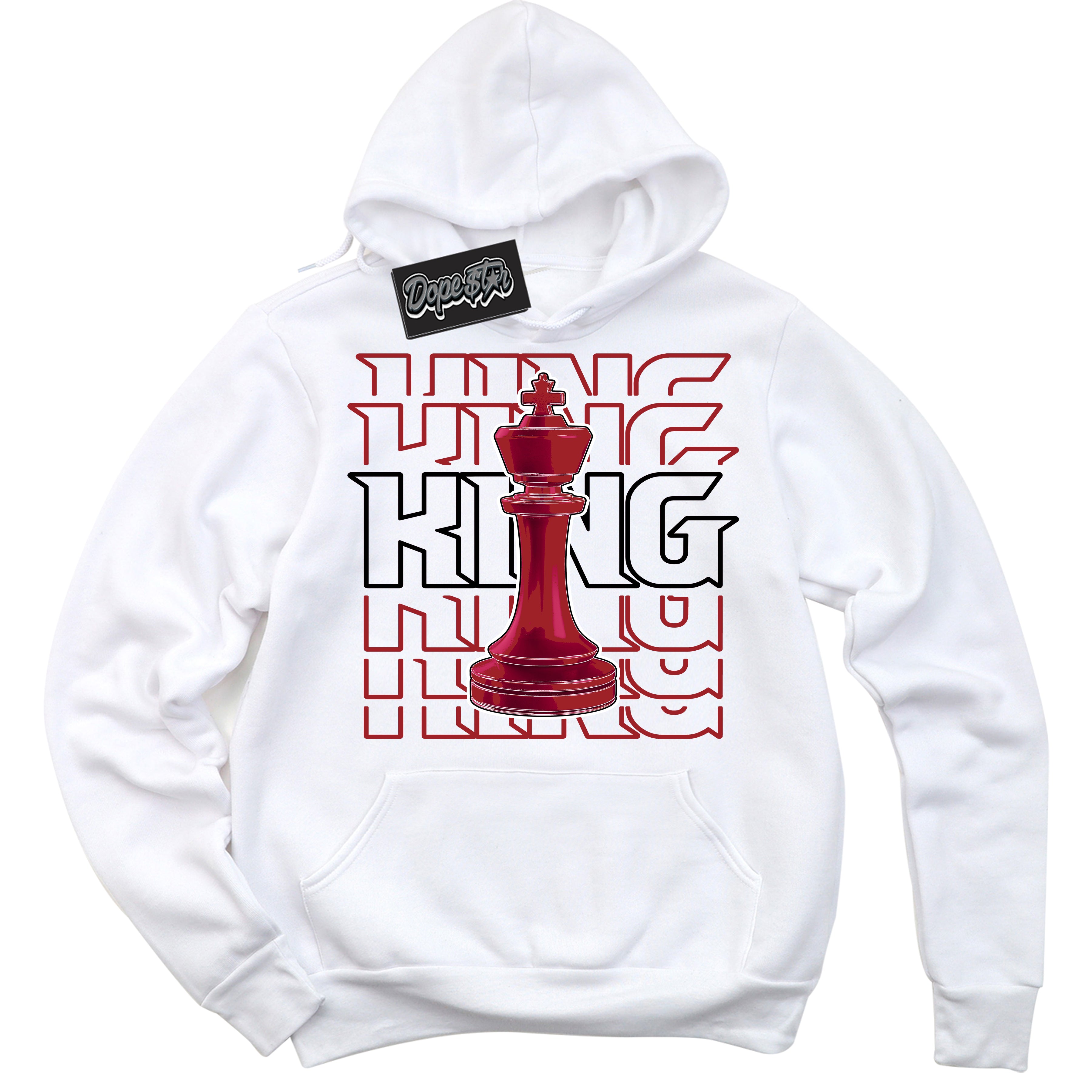 Cool White Hoodie With “ King Chess “  Design That Perfectly Matches Lost And Found 1s Sneakers.