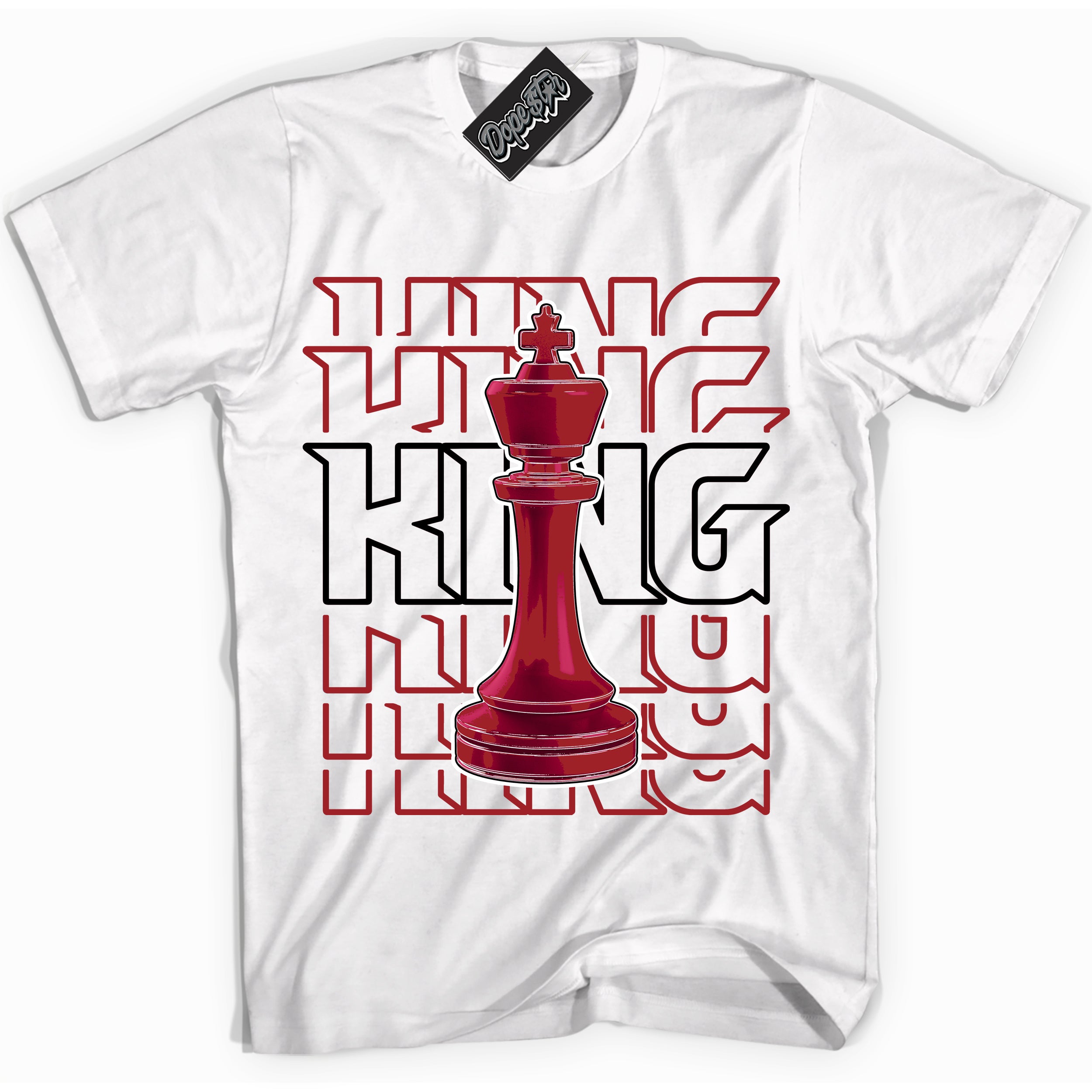 Cool White graphic tee with “ King Chess ” print, that perfectly matches Lost And Found 1s sneakers 