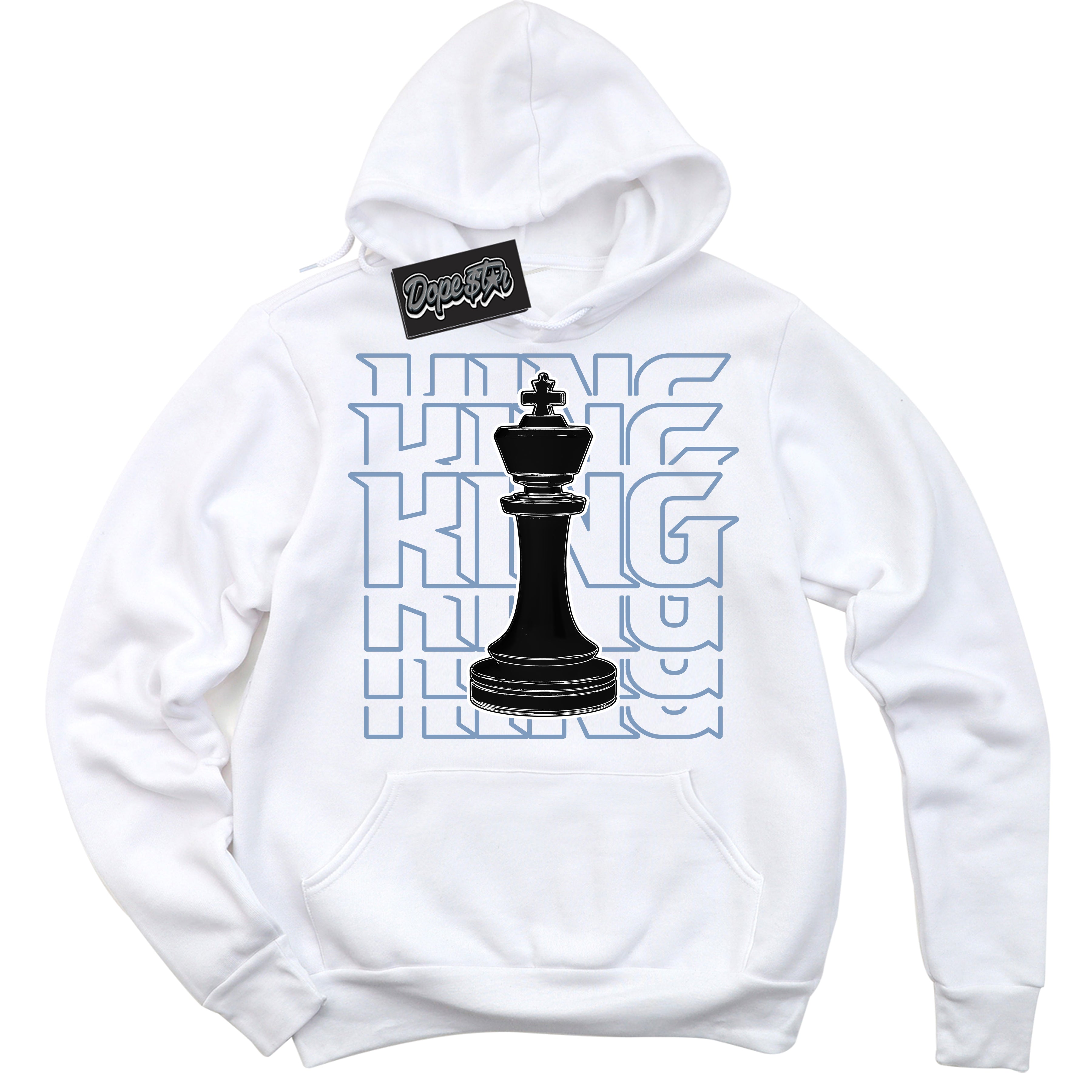 Cool White Hoodie with “ King Chess ”  design that Perfectly Matches Reverse Oreo 6s Sneakers.