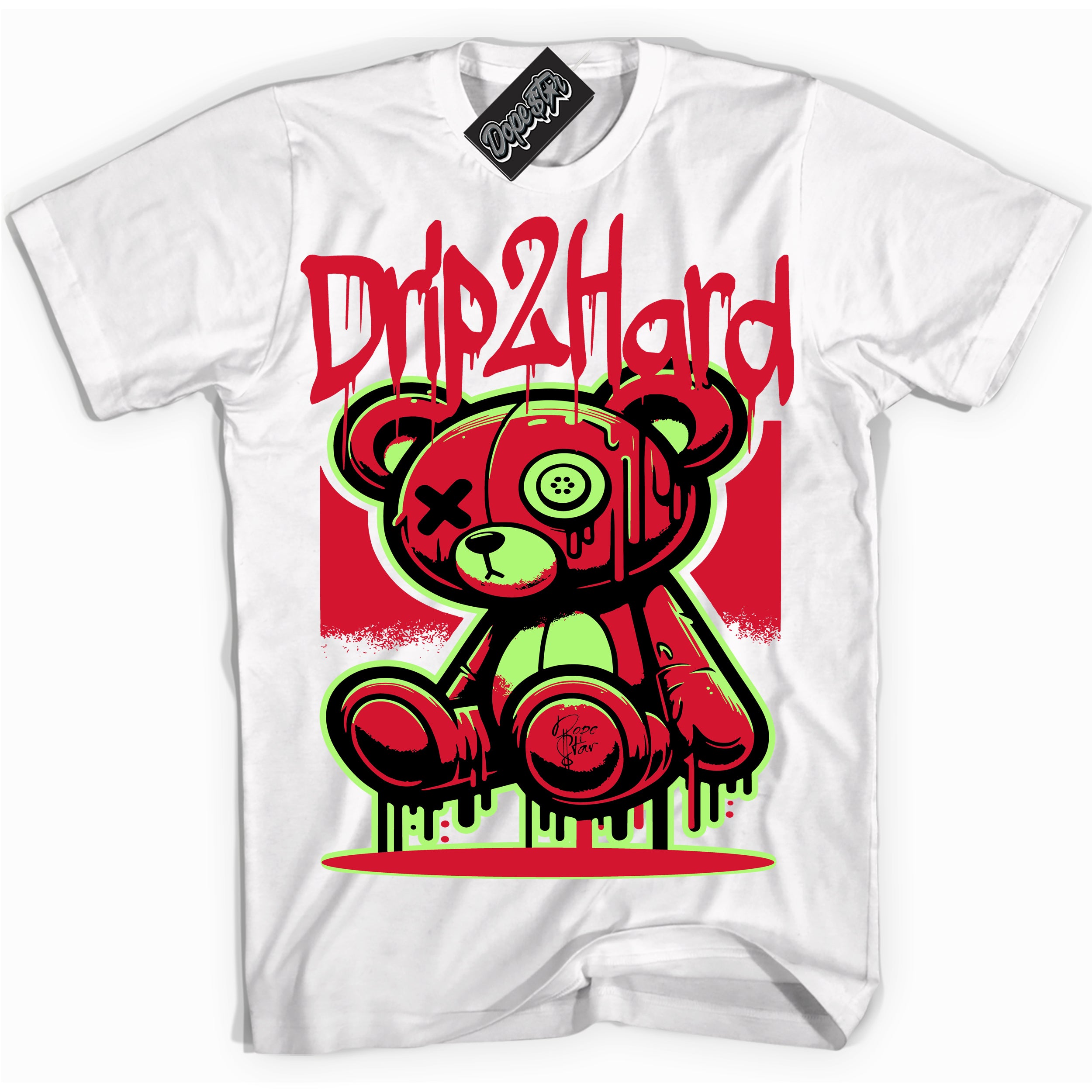 Cool White graphic tee with “ Drip 2 Hard ” design, that perfectly matches Kobe 6 Reverse Grinch