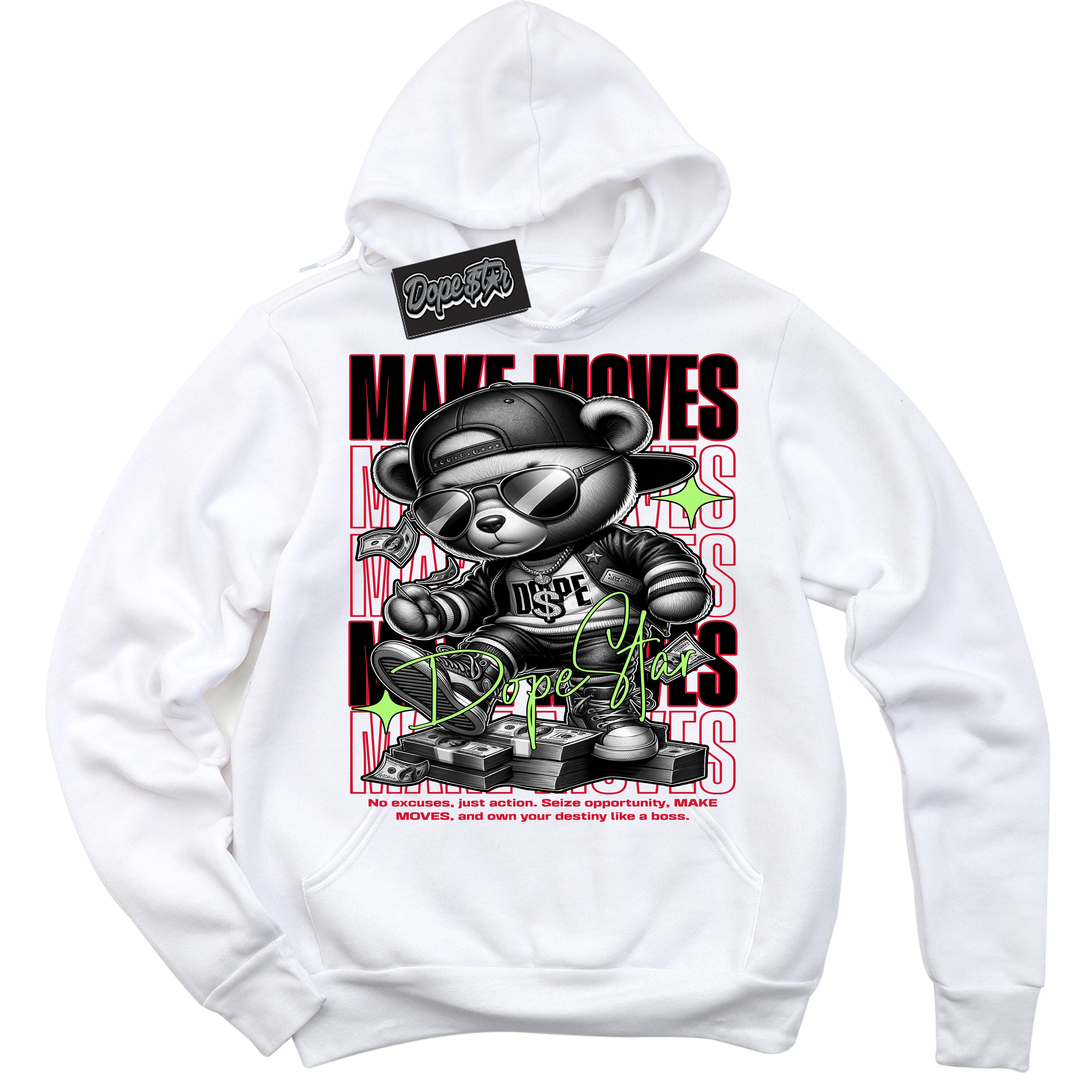 Cool White Hoodie with “ Makin Moves ”  design that Perfectly Matches Reverse Grinch 6s Sneakers.