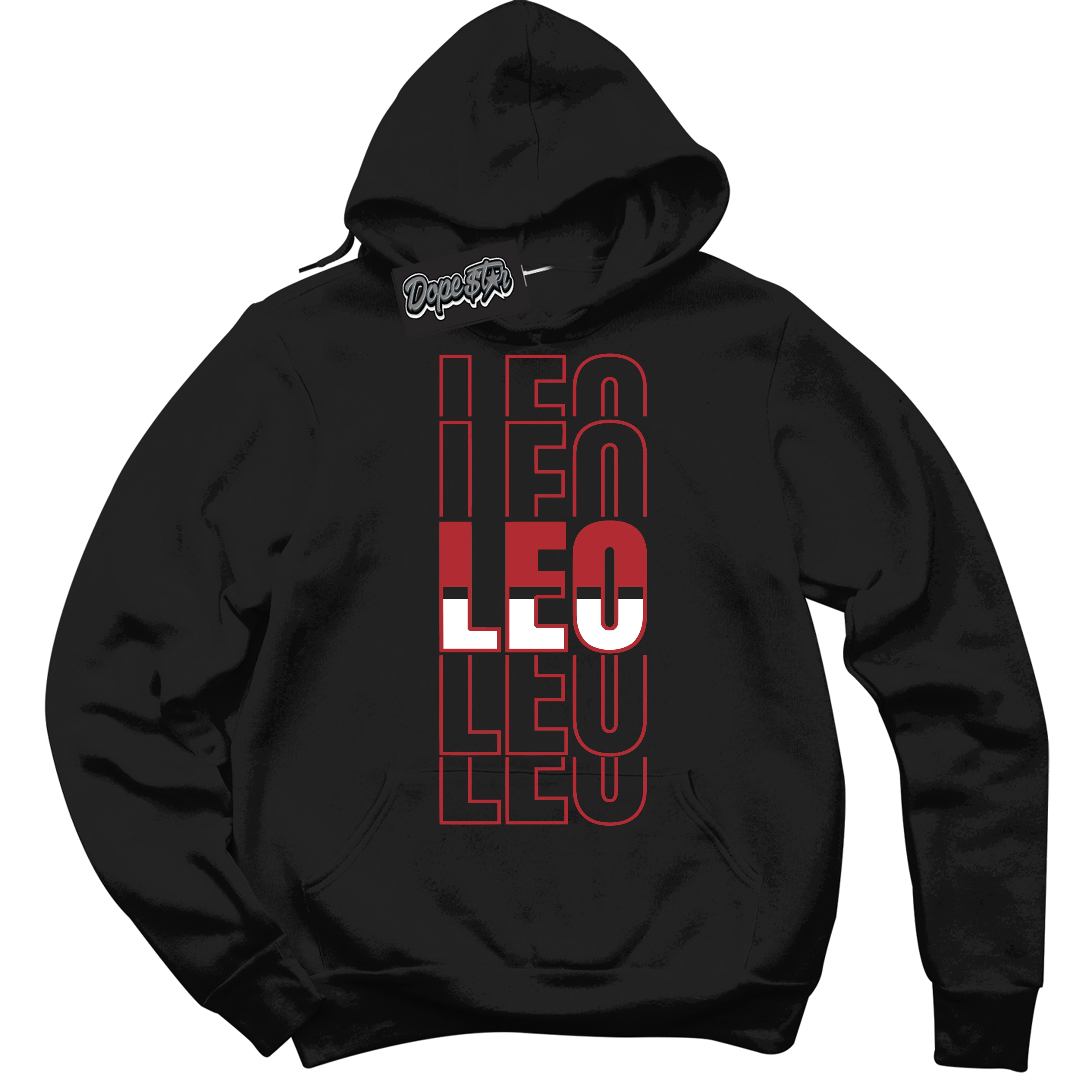 Cool Black Hoodie With “ Leo “ Design That Perfectly Matches Lost And Found 1s Sneakers