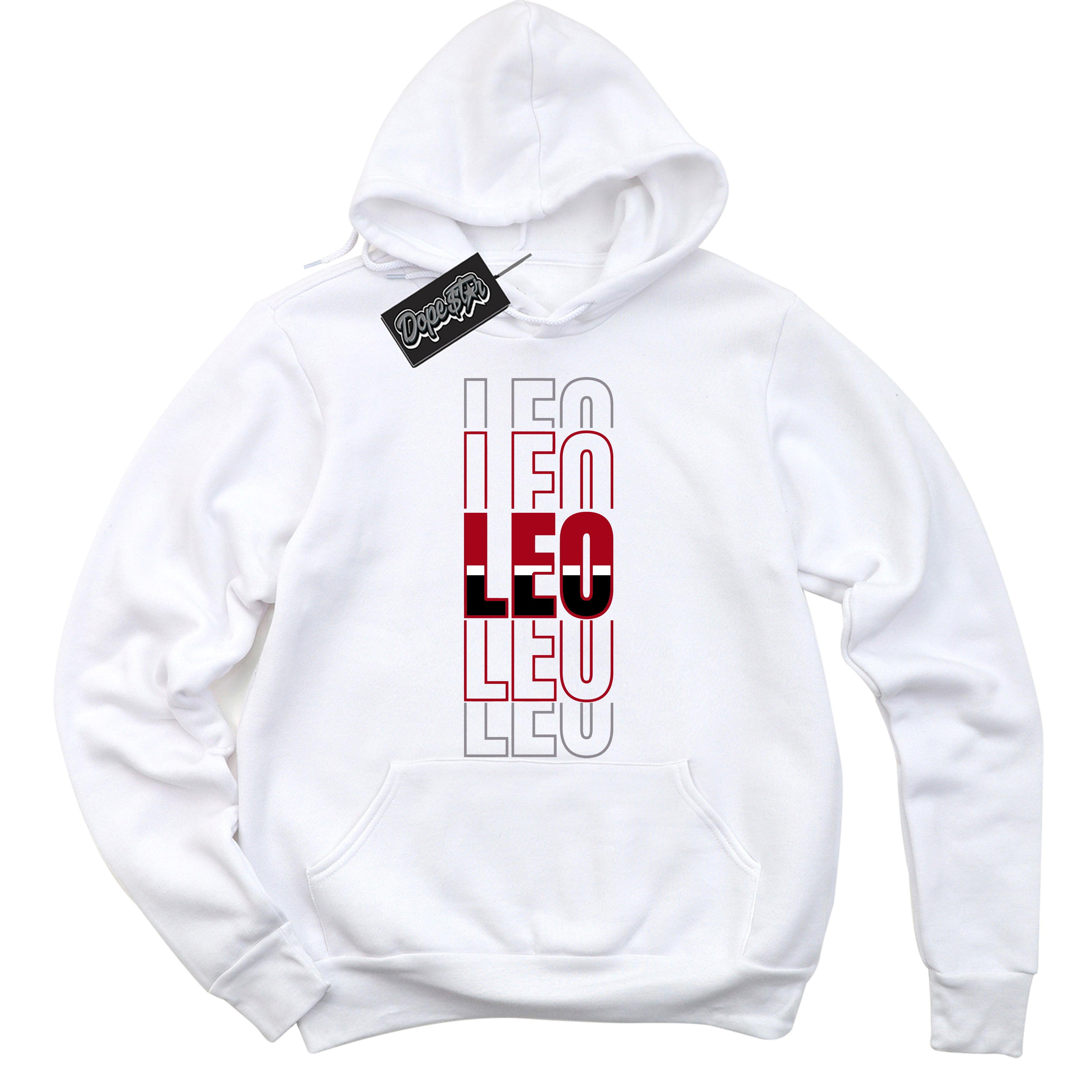 Cool White Hoodie with “ Leo ”  design that Perfectly Matches Bred Reimagined 4s Jordans.