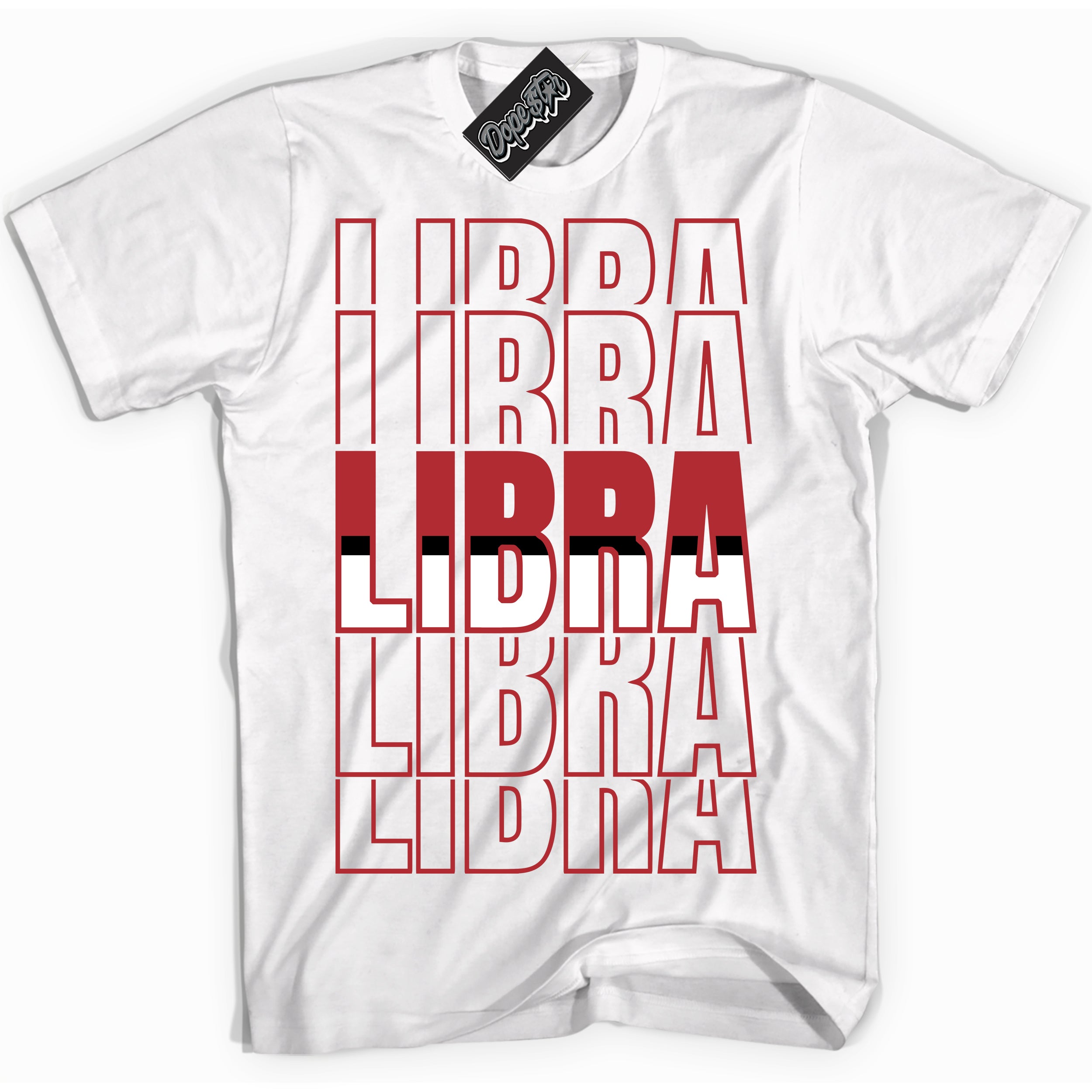 Cool White graphic tee with “ Libra ” print, that perfectly matches Lost And Found 1s sneakers 