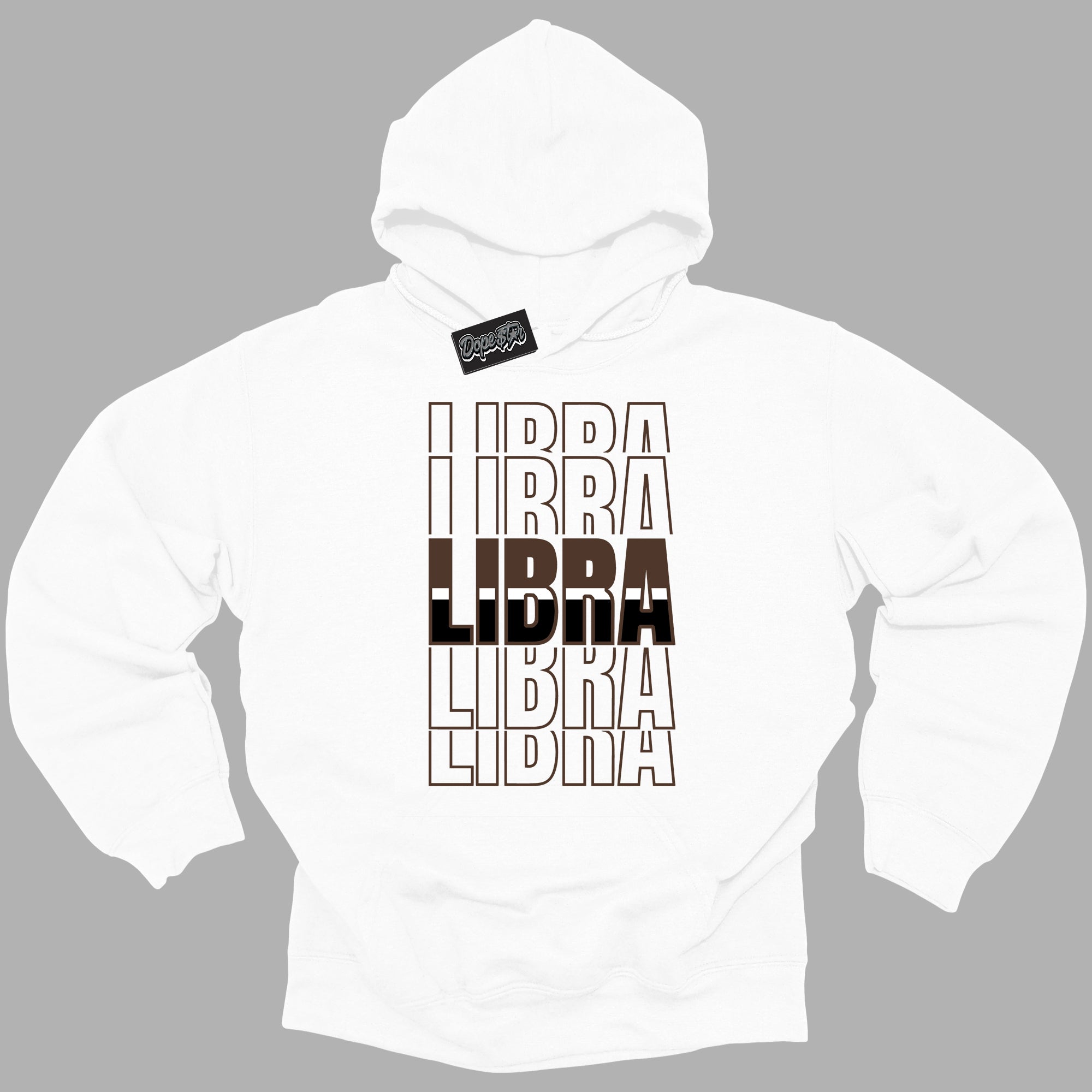 Cool White Graphic DopeStar Hoodie with “ Libra “ print, that perfectly matches Palomino 1s sneakers