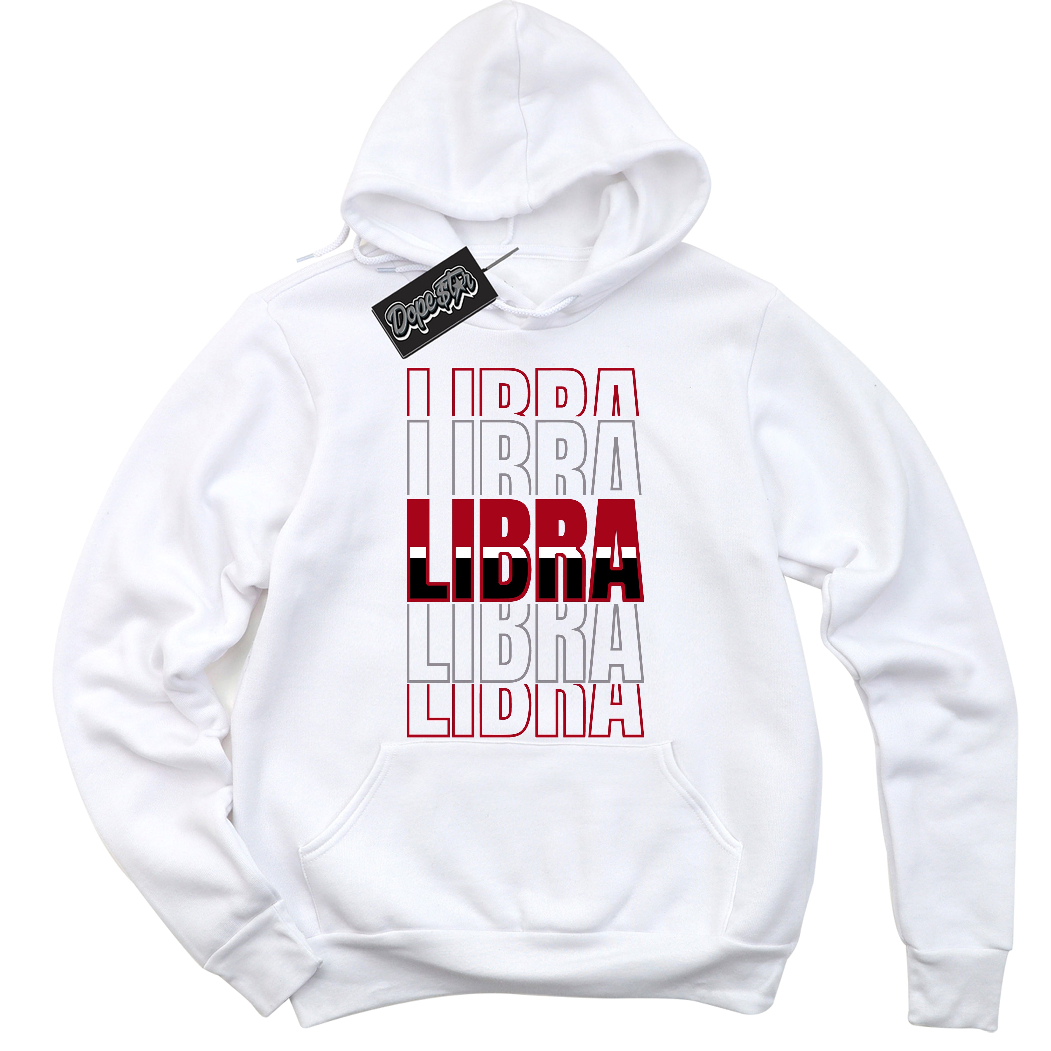 Cool White Hoodie with “ Libra ”  design that Perfectly Matches Bred Reimagined 4s Jordans.