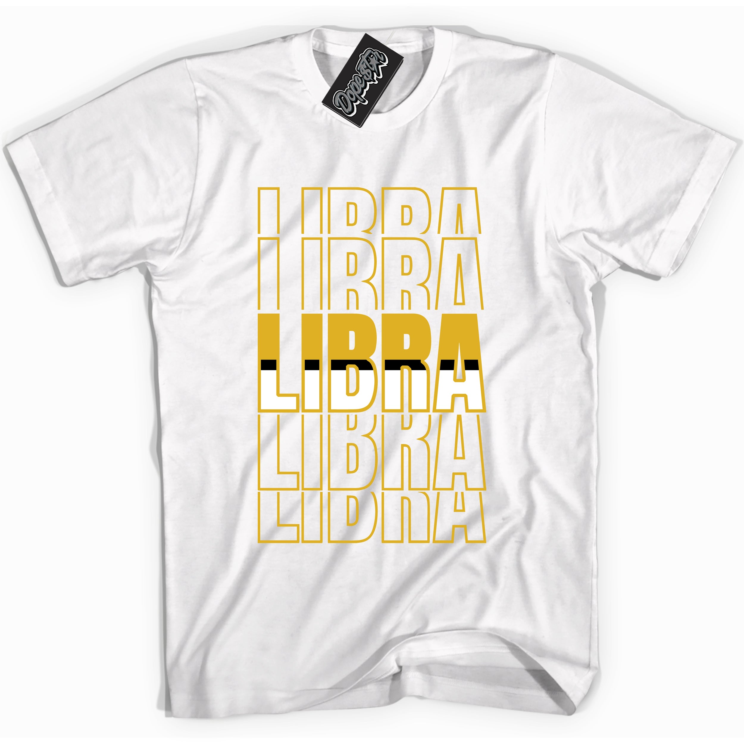 Cool White Shirt With Libra  design That Perfectly Matches YELLOW OCHRE 6s Sneakers