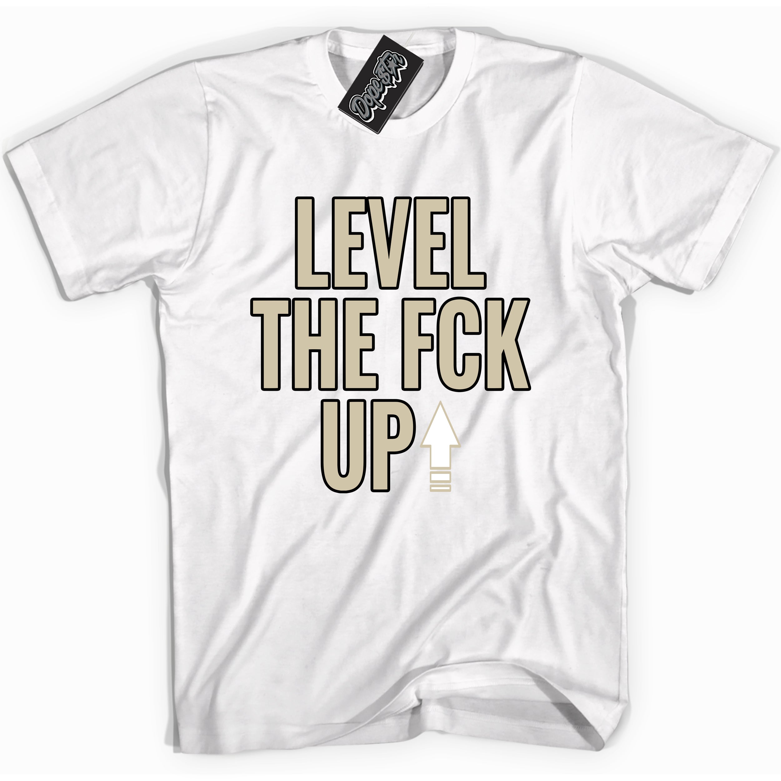 Cool White Shirt with “ Level The Fck Up” design that perfectly matches Gratitude 11s Sneakers.