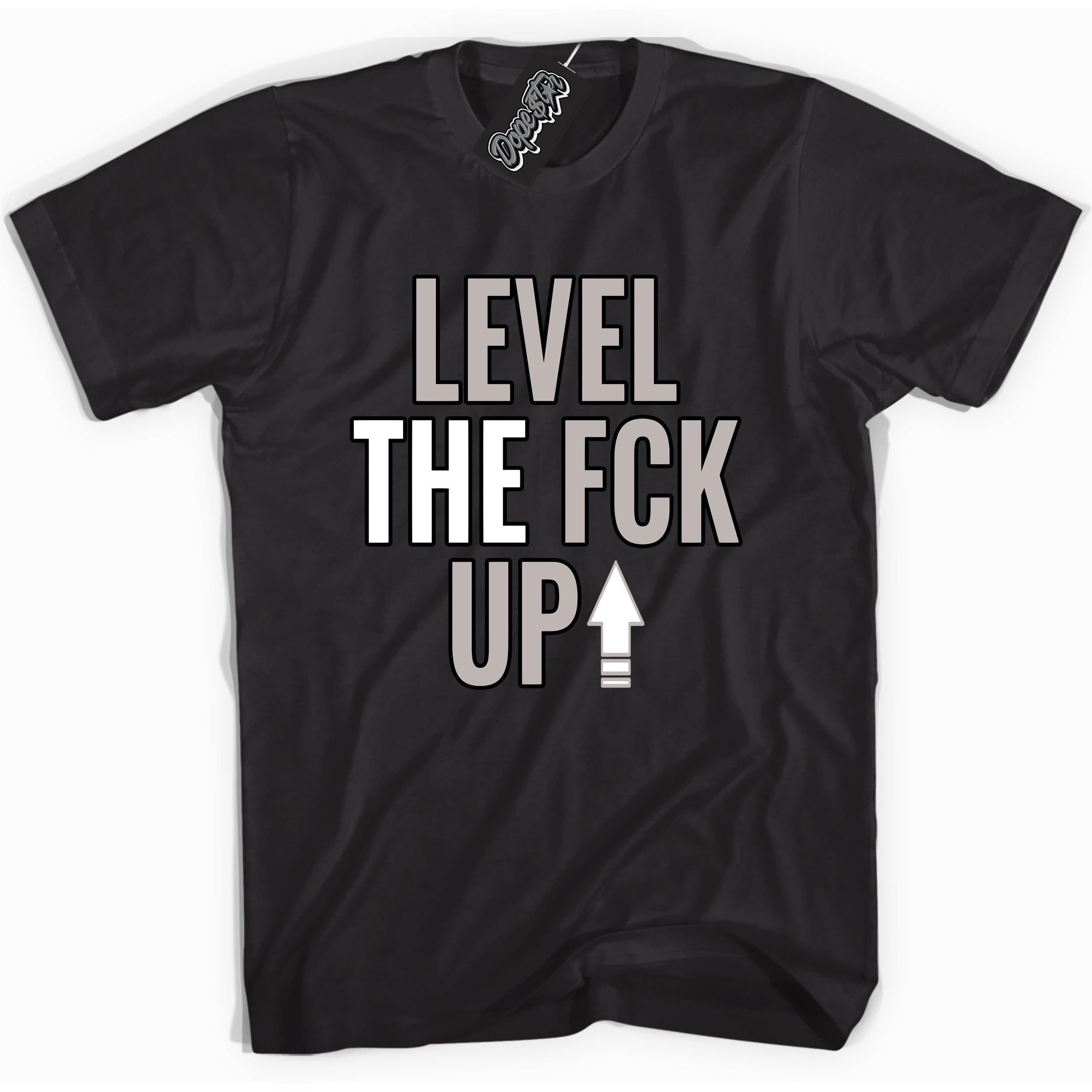 Cool Black Shirt With Level Up design That Perfectly Matches AIR JORDAN 4 RETRO MILITARY BLACK Sneakers.