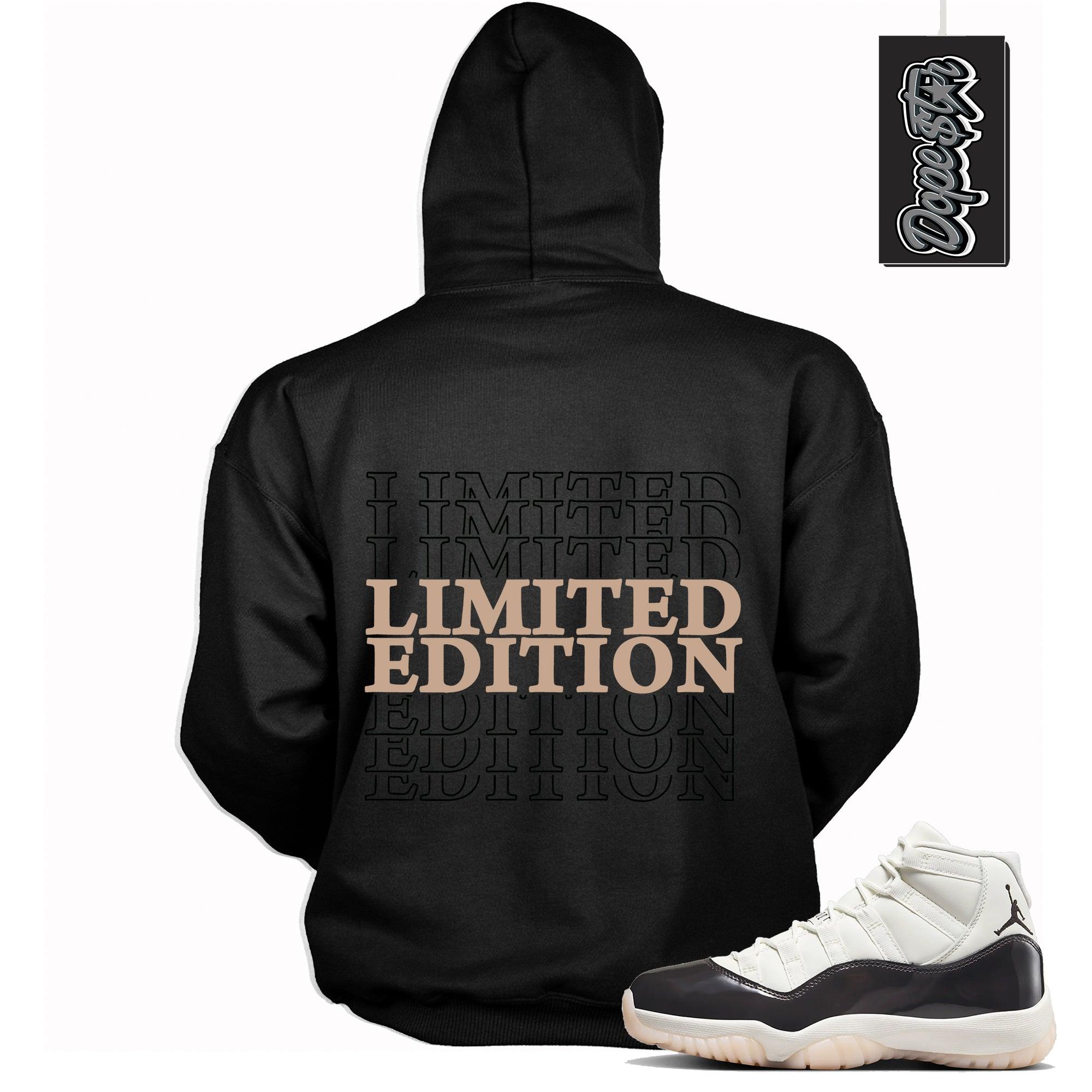 Cool Black Graphic Hoodie with “ Limited Edition “ print, that perfectly matches Air Jordan 11 Neapolitan sneakers