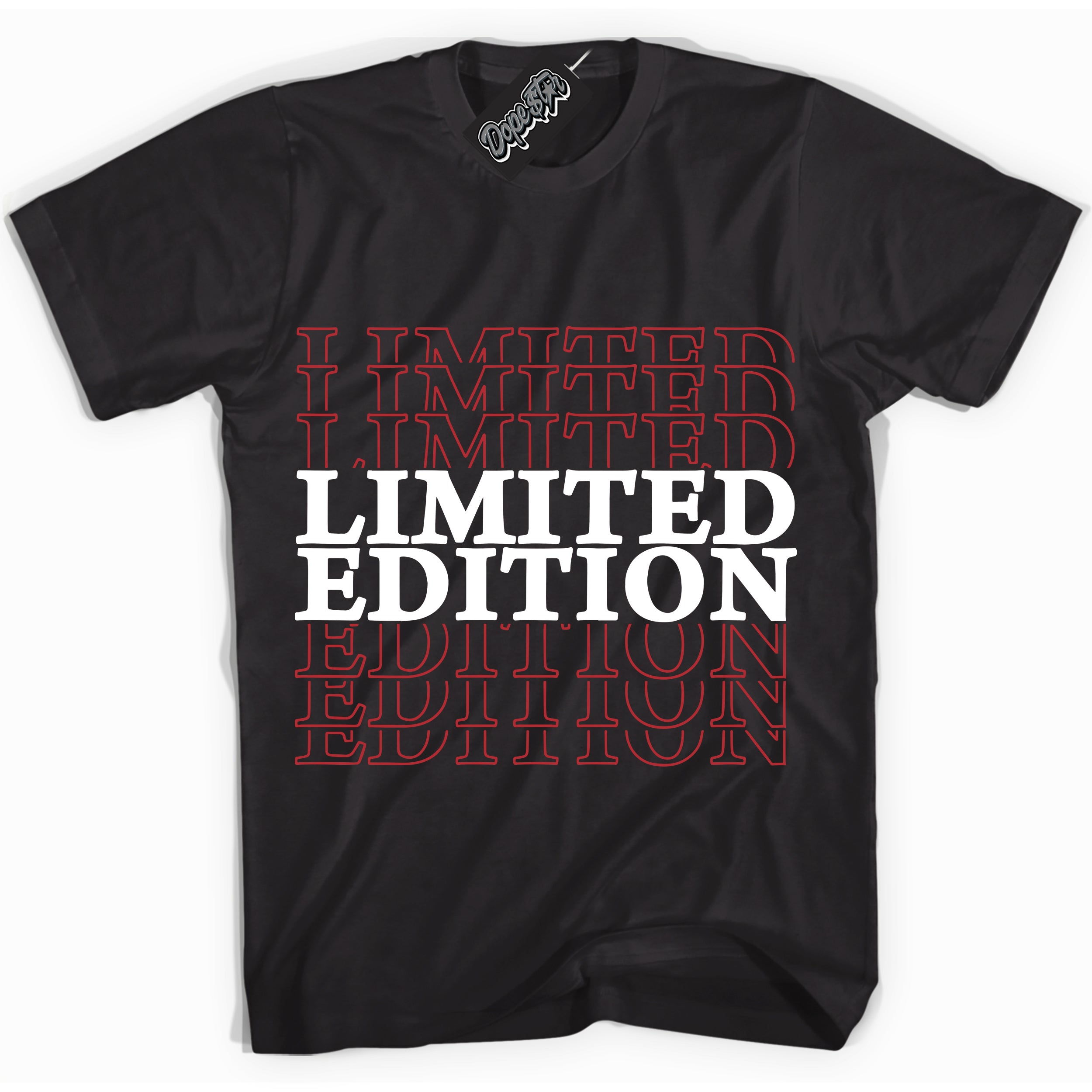 Cool Black graphic tee with “ Limited Edition ” print, that perfectly matches Lost And Found 1s sneakers 