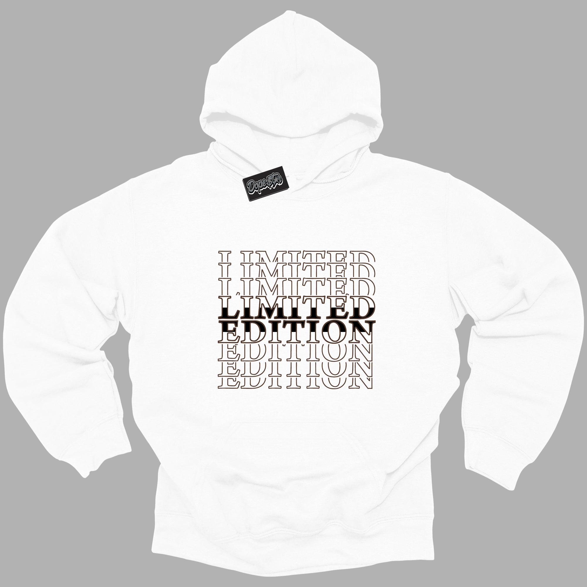 Cool White Graphic DopeStar Hoodie with “ Limited Edition “ print, that perfectly matches Palomino 1s sneakers