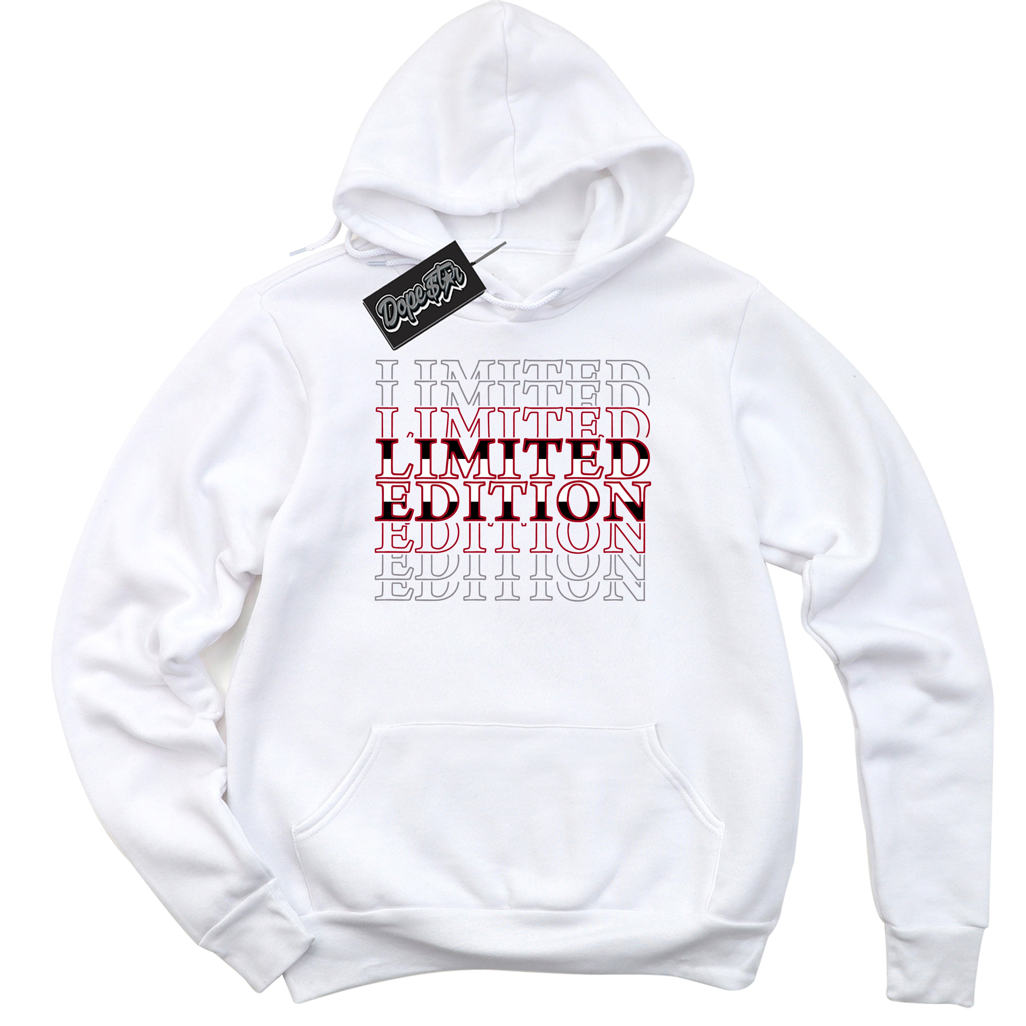 Cool White Hoodie with “ Limited Edition ”  design that Perfectly Matches Bred Reimagined 4s Jordans.