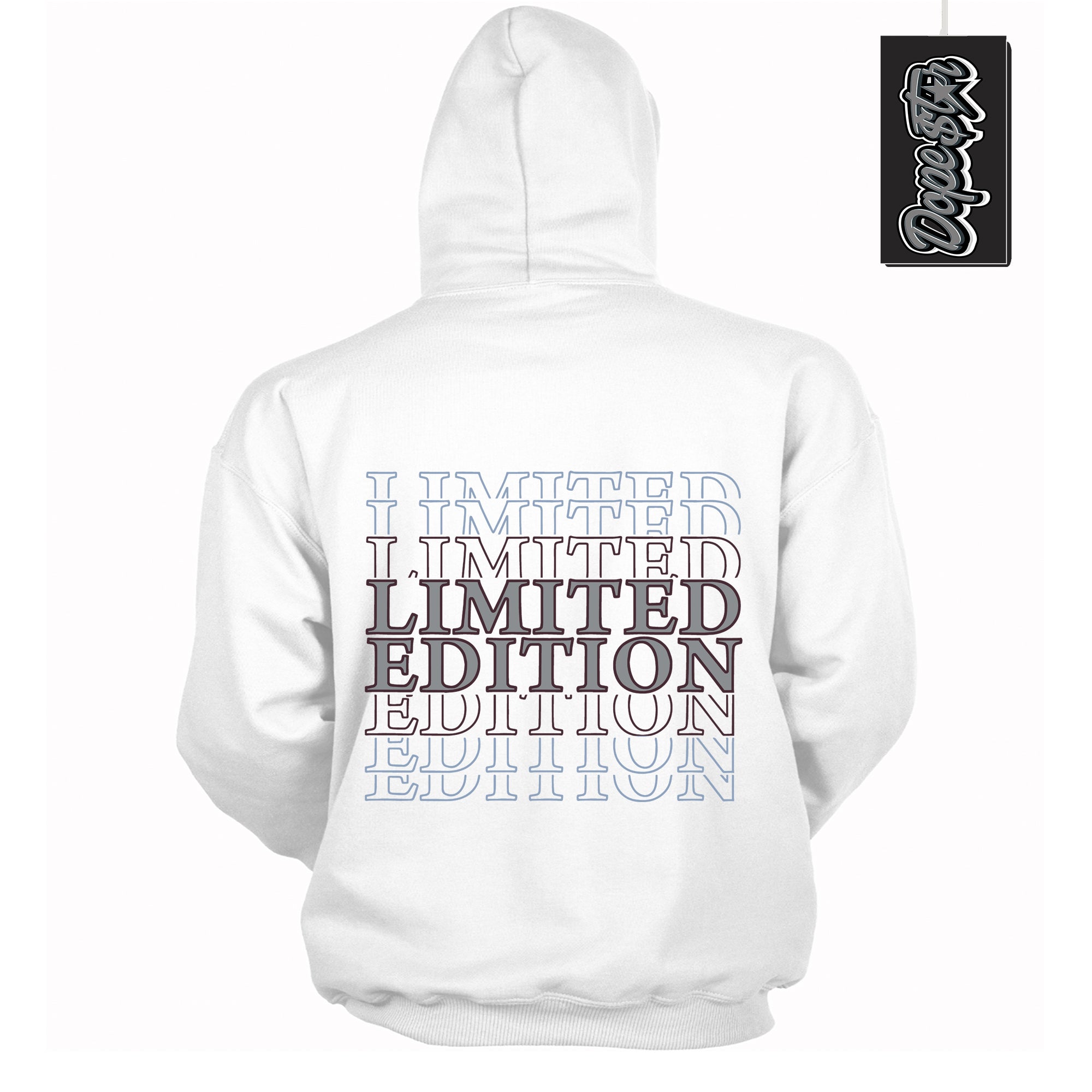 Cool White Hoodie with “ Limited Edition ”  design that Perfectly Matches Burgundy 5s Sneakers.