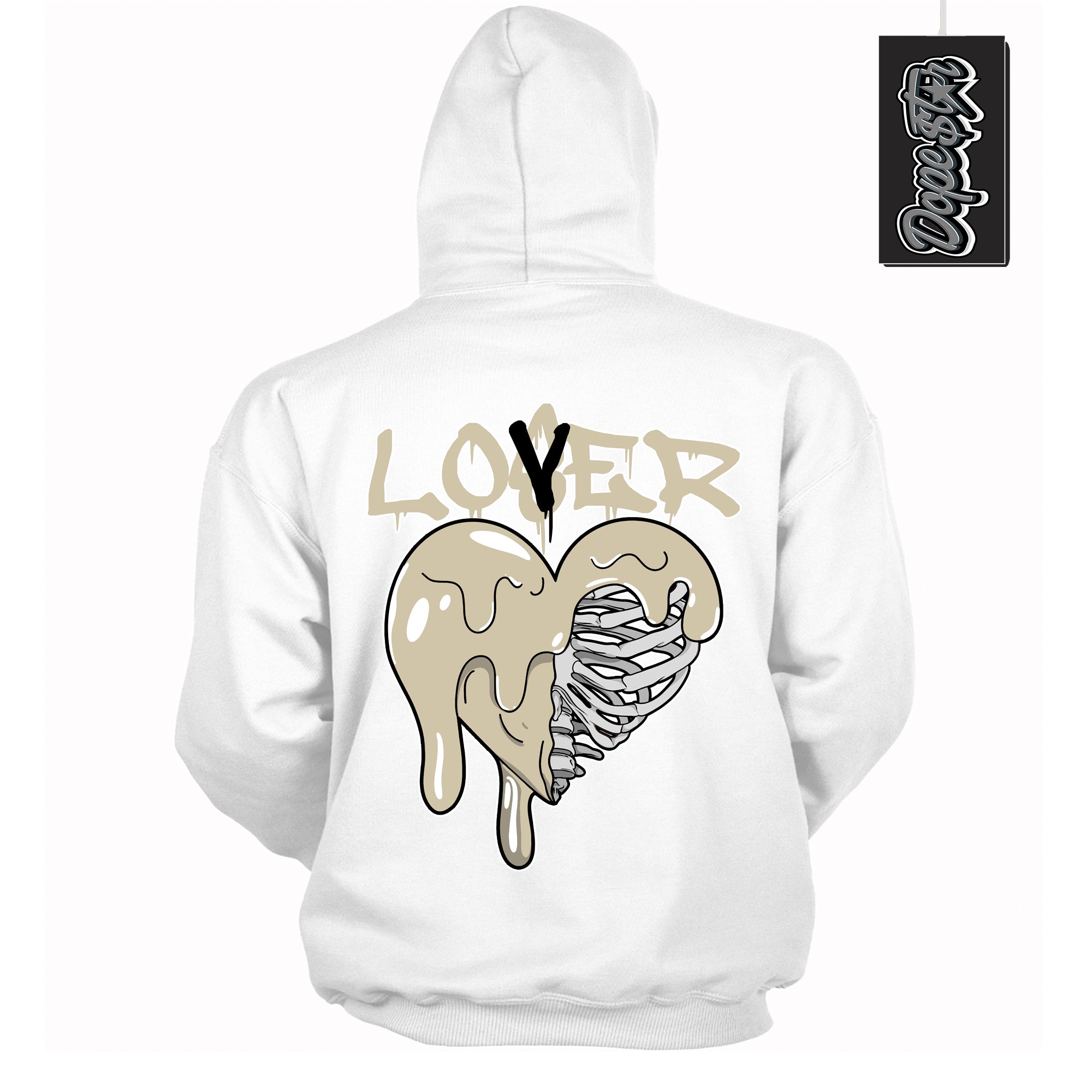 Cool White Hoodie with “ Lover Loser ”  design that Perfectly Matches Gratitude 11s Sneakers.