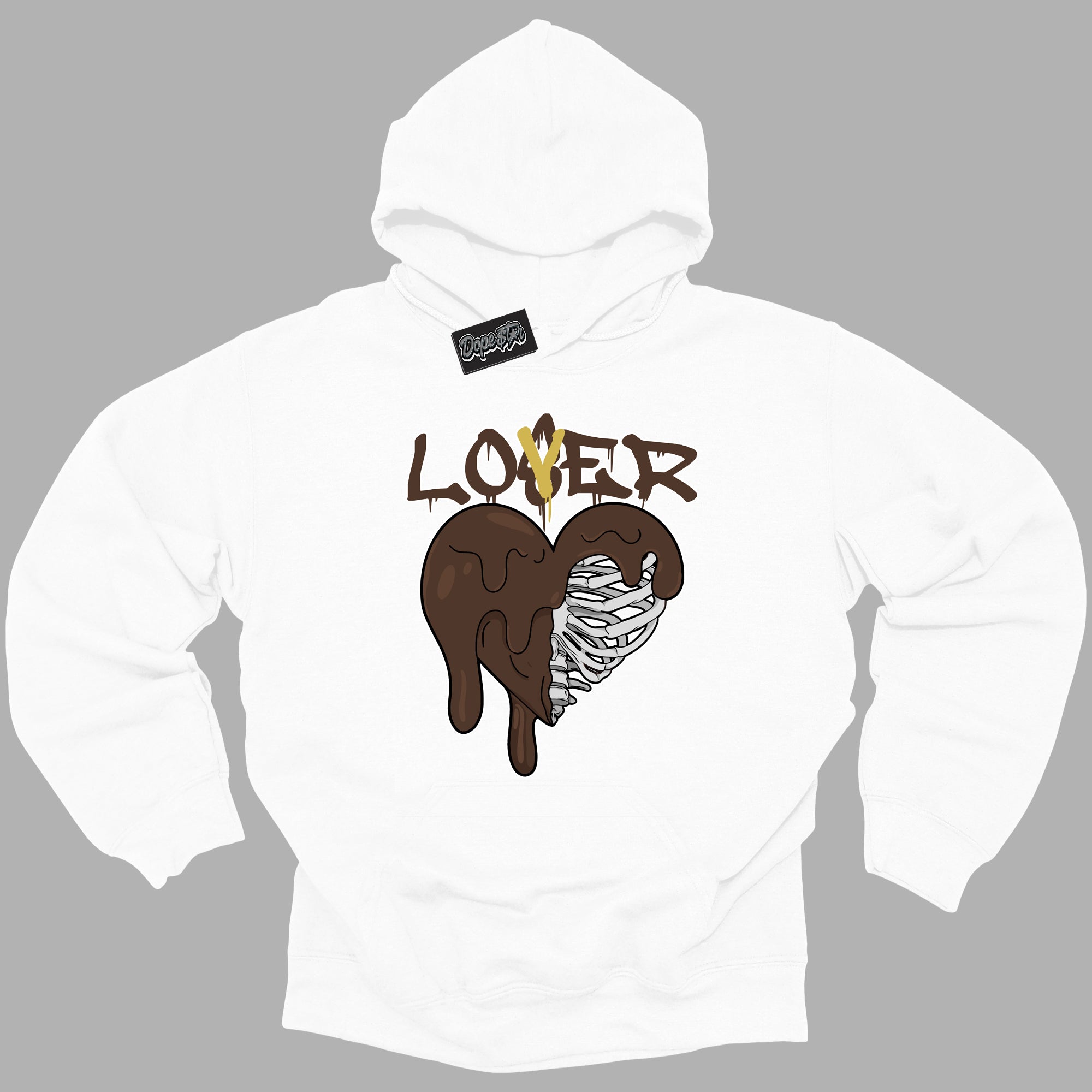 Cool White Graphic DopeStar Hoodie with “ Lover Loser “ print, that perfectly matches Palomino 1s sneakers