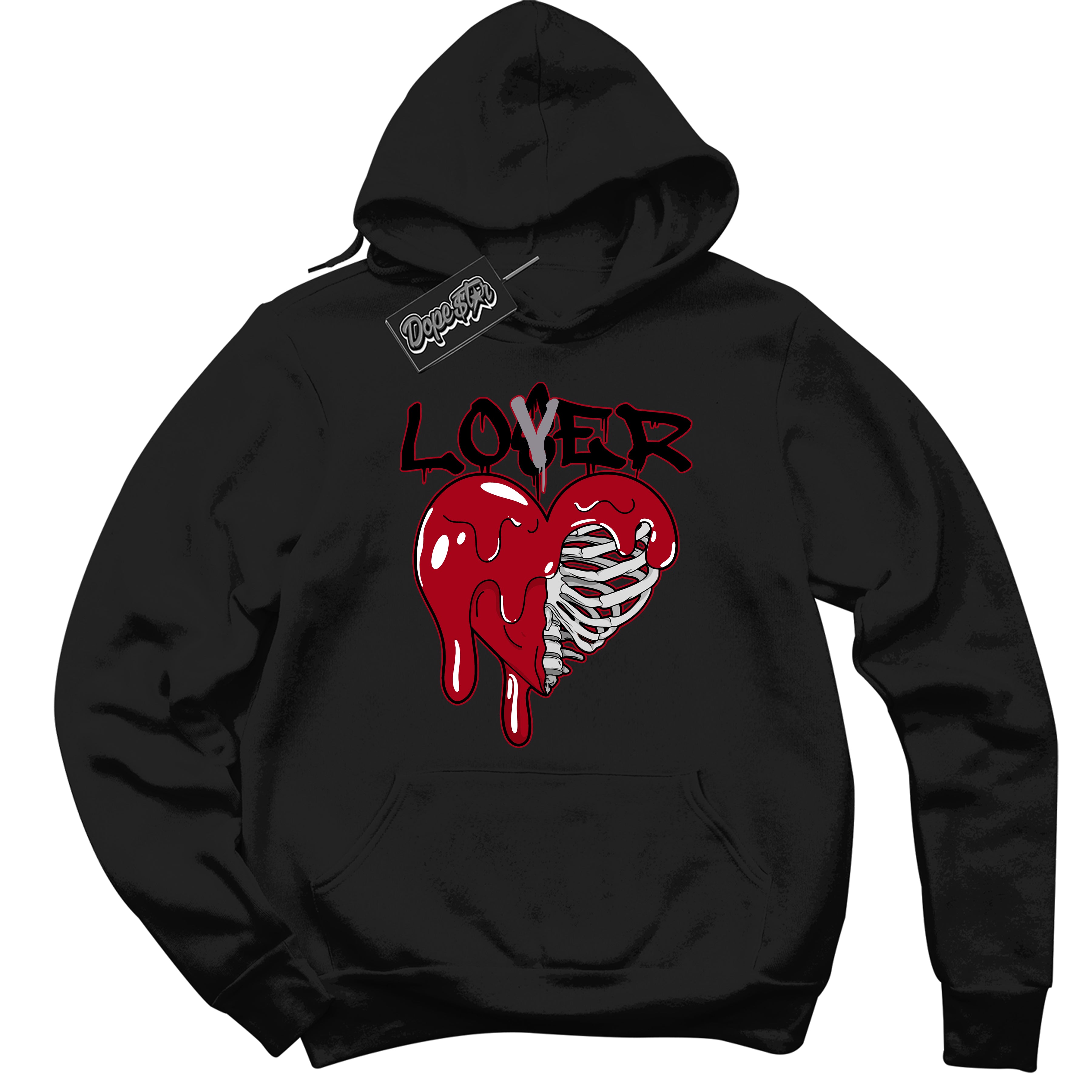 Cool Black Hoodie with “ Lover Loser ”  design that Perfectly Matches  Bred Reimagined 4s Jordans.