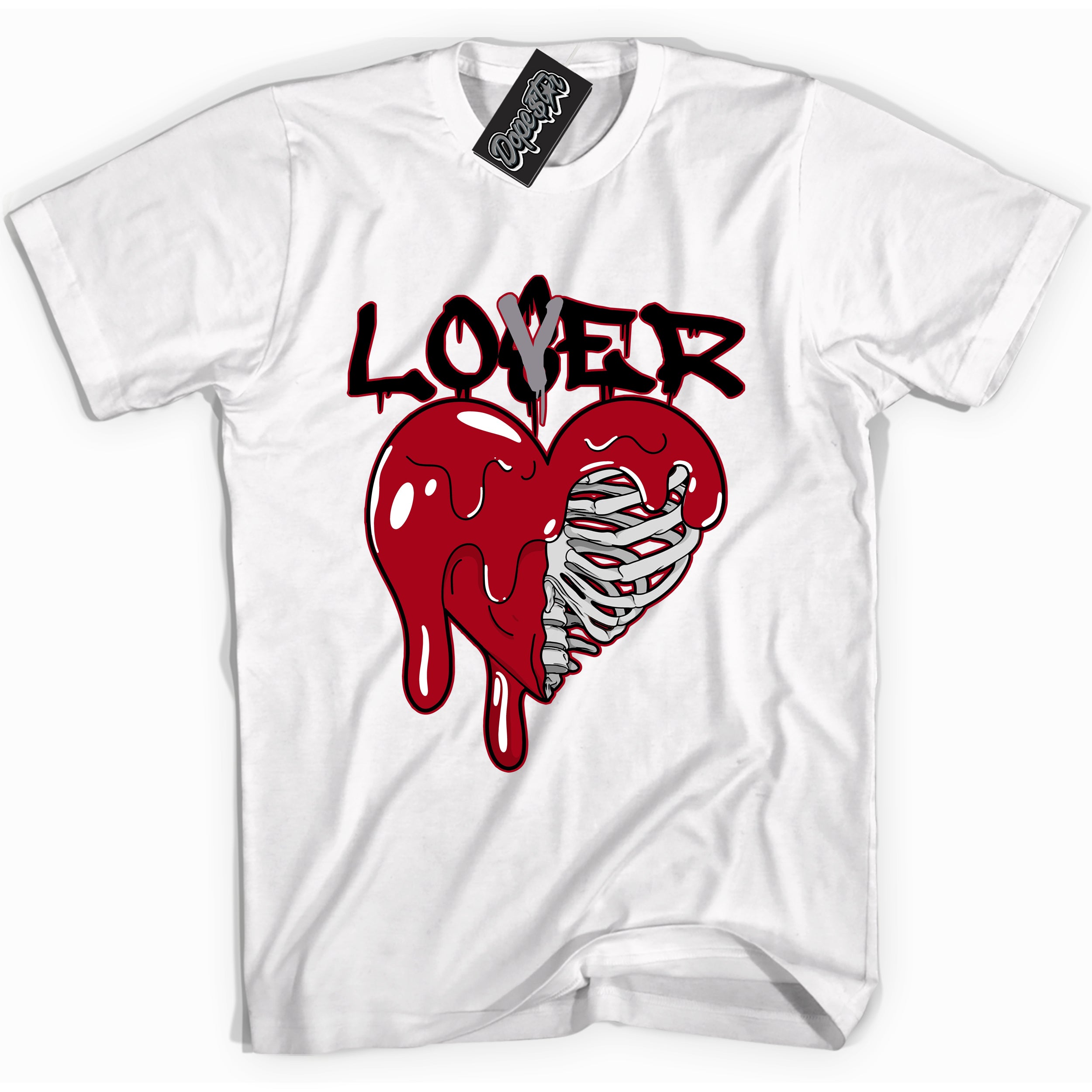 Cool White Shirt with “ Lover Loser” design that perfectly matches Bred Reimagined 4s Jordans.