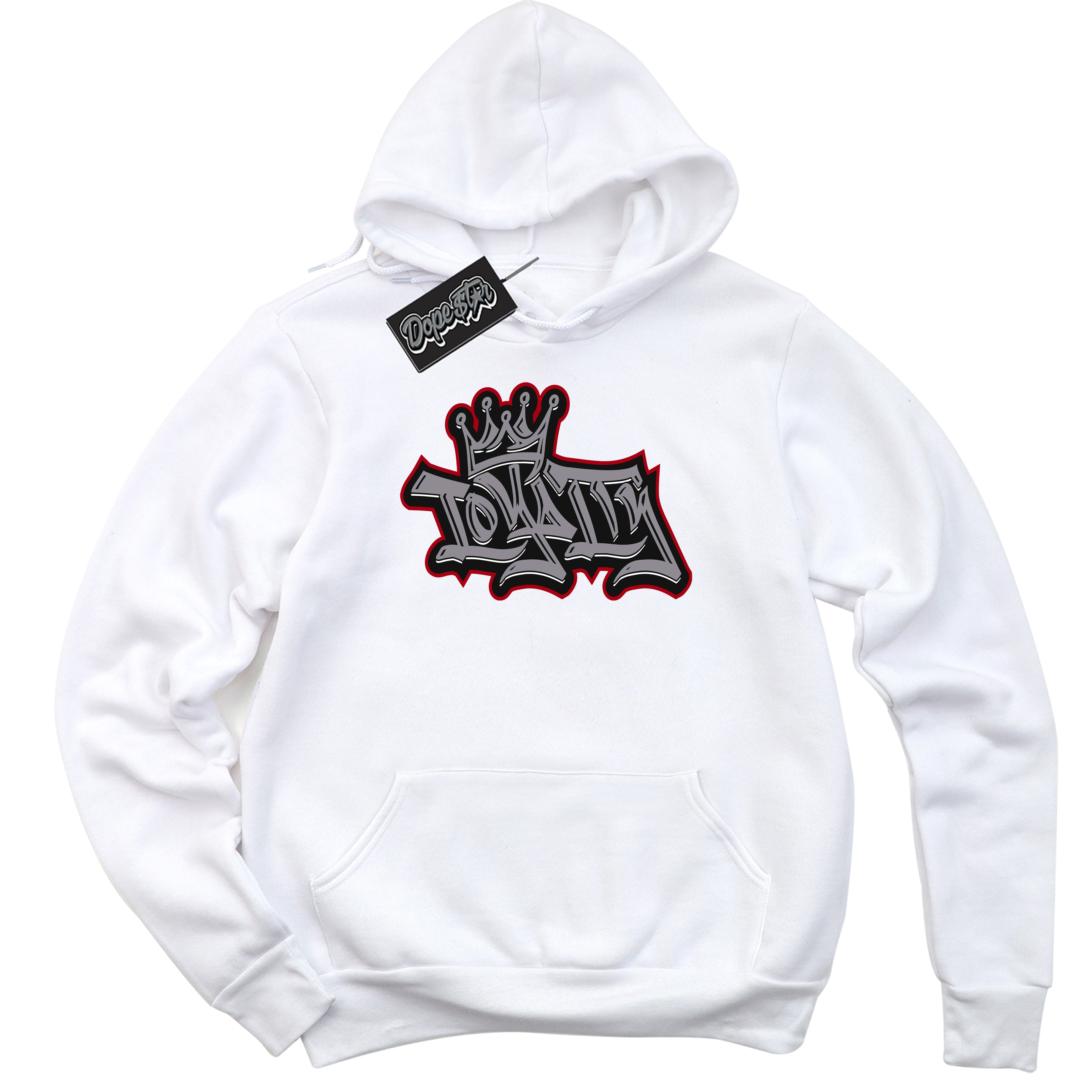 Cool White Hoodie with “ Loyalty Crown ”  design that Perfectly Matches Bred Reimagined 4s Jordans.