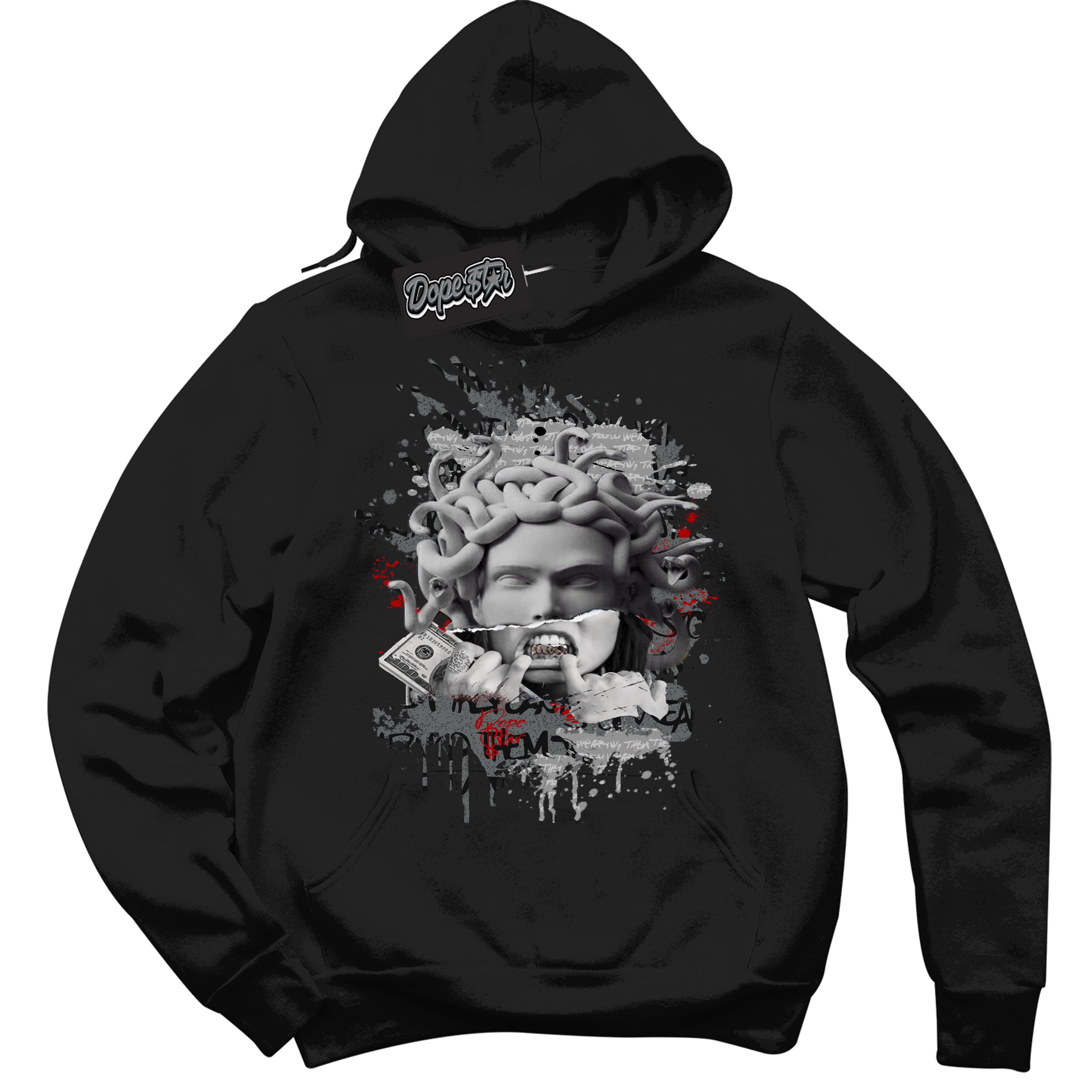 Cool Black Hoodie with “ Medusa ”  design that Perfectly Matches Rebellionaire 1s Sneakers.