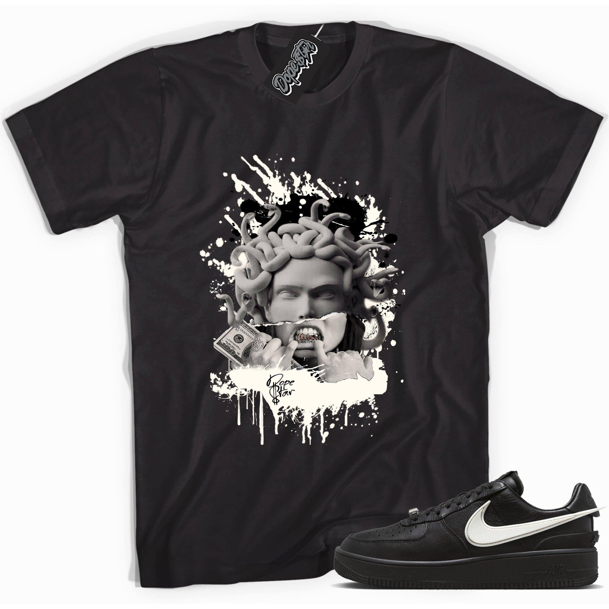 Cool black graphic tee with 'Medusa' print, that perfectly matches Nike Air Force 1 Low Ambush Phantom Blacksneakers