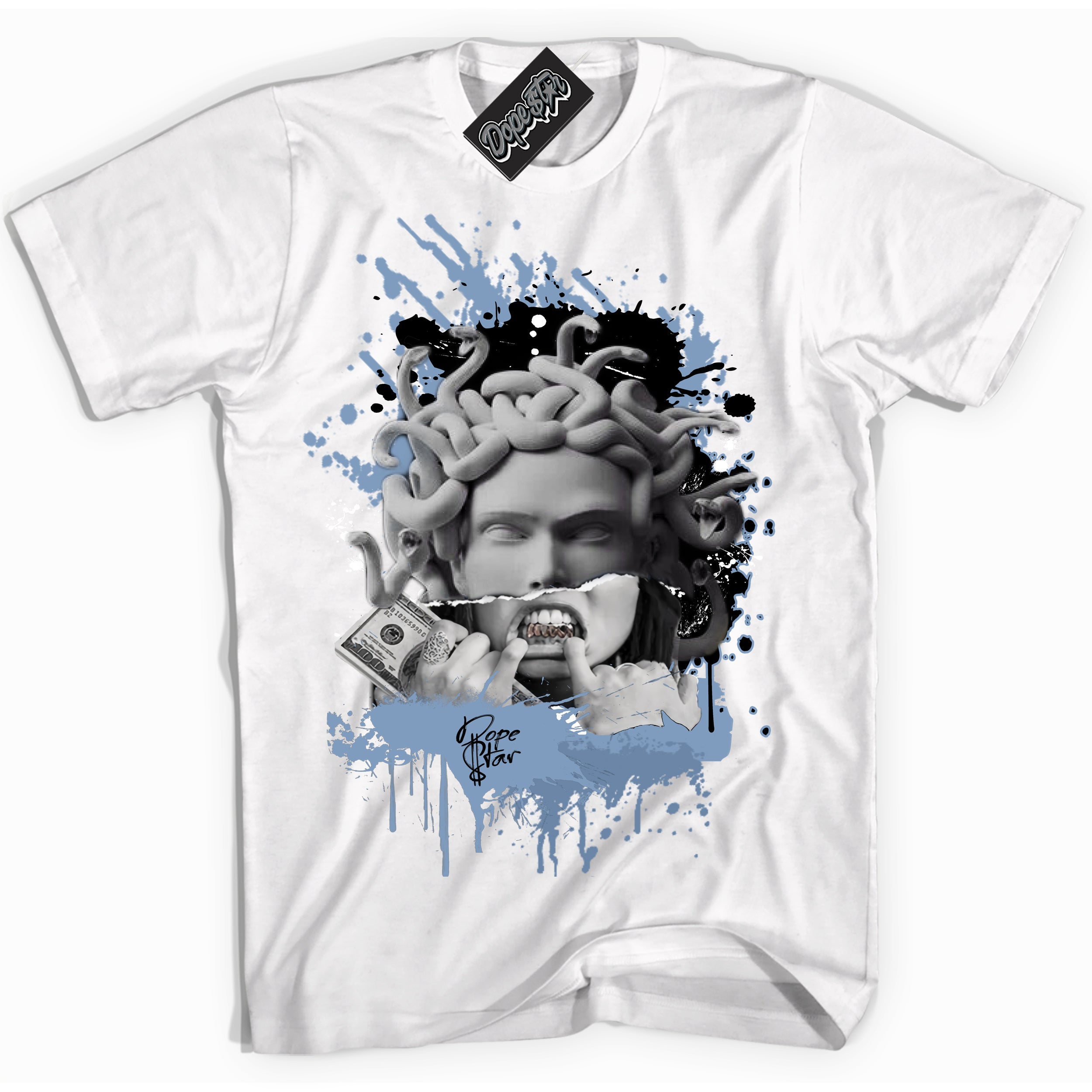 Cool White Shirt with “ Medusa” design that perfectly matches Reverse Oreo 6s Sneakers.