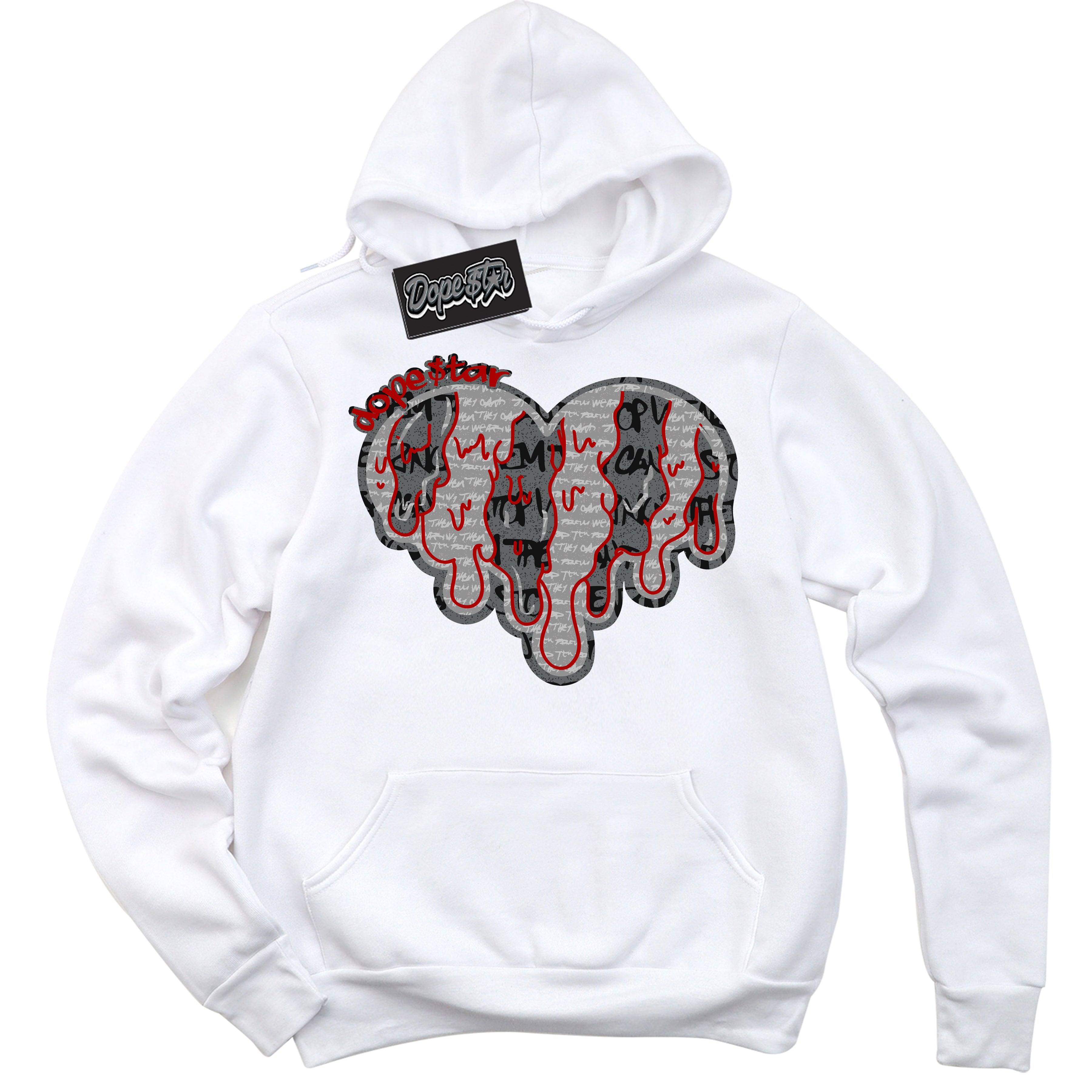 Cool White Hoodie with “ Melting Heart ”  design that Perfectly Matches Rebellionaire 1s Sneakers.