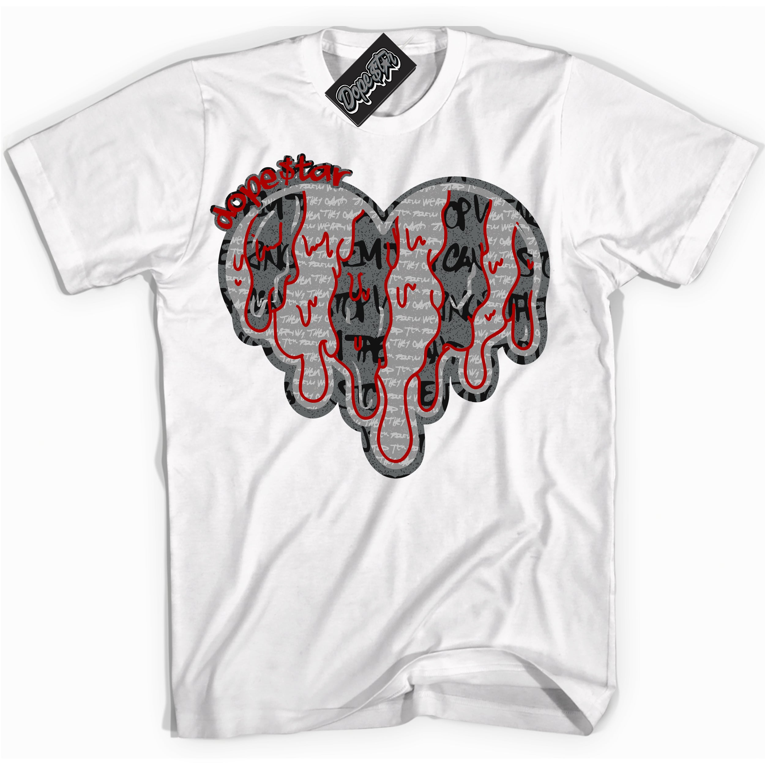 Cool White Shirt with “ Melting Heart ” design that perfectly matches Rebellionaire 1s Sneakers.