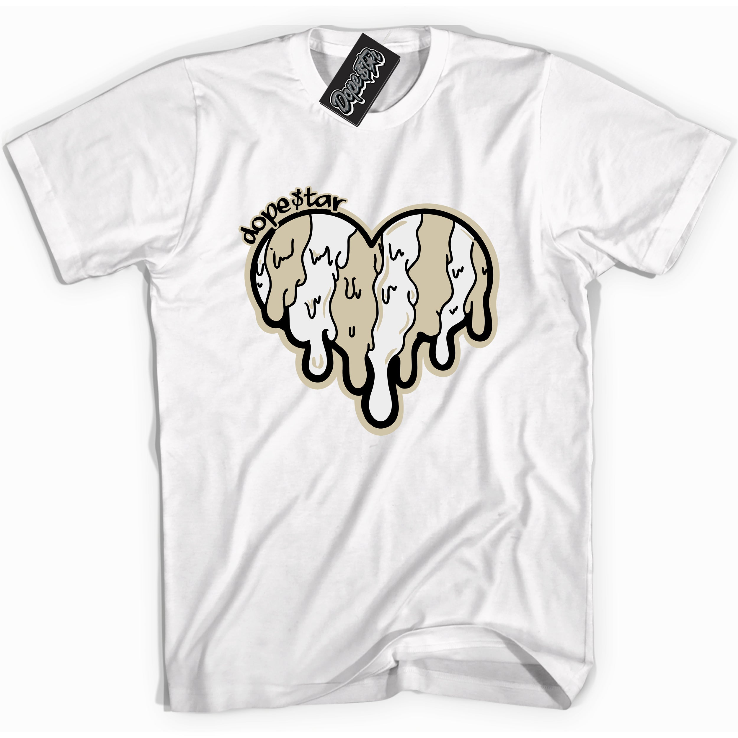 Cool White Shirt with “ Melting Heart” design that perfectly matches Gratitude 11s Sneakers.