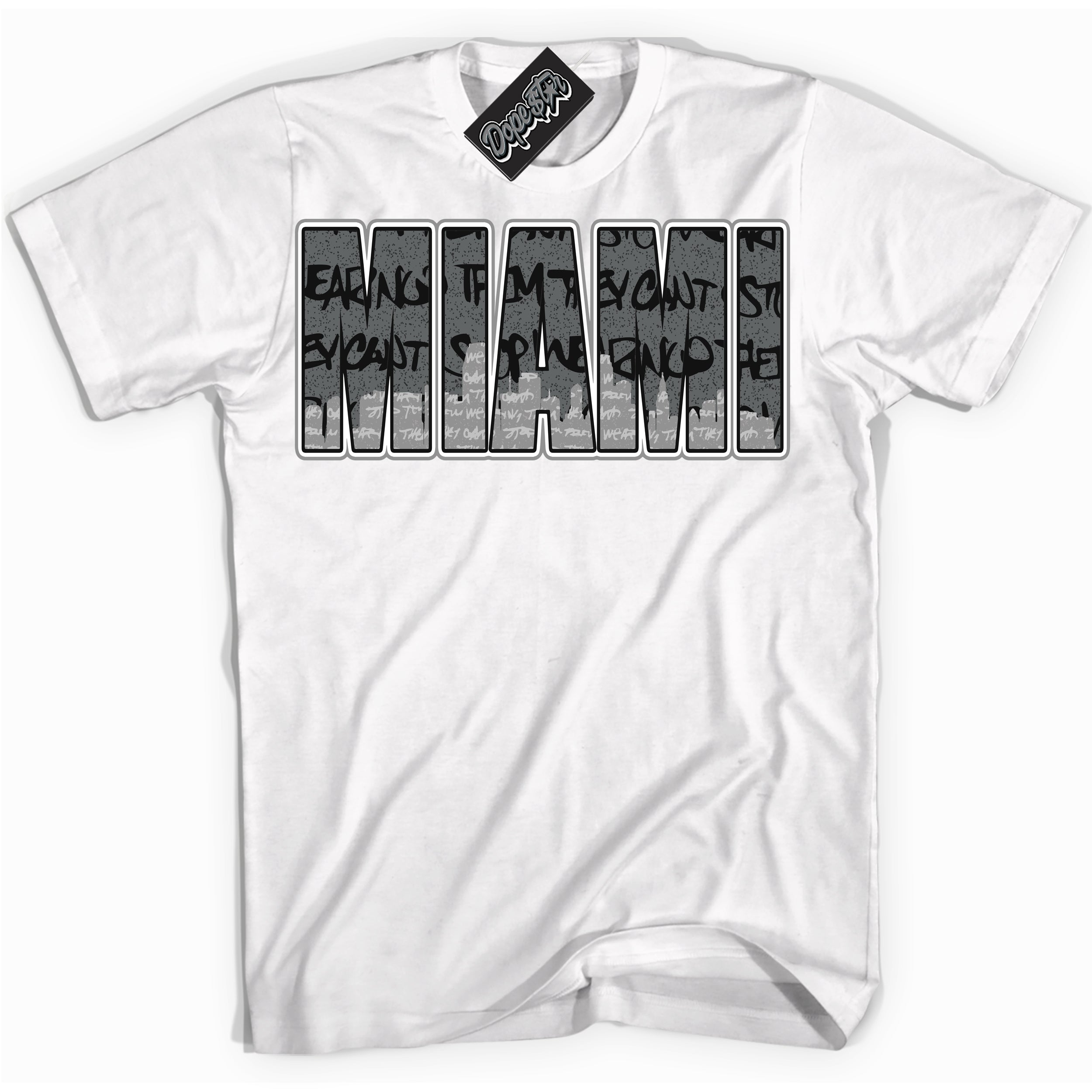 Cool White Shirt with “ Miami ” design that perfectly matches Rebellionaire 1s Sneakers.