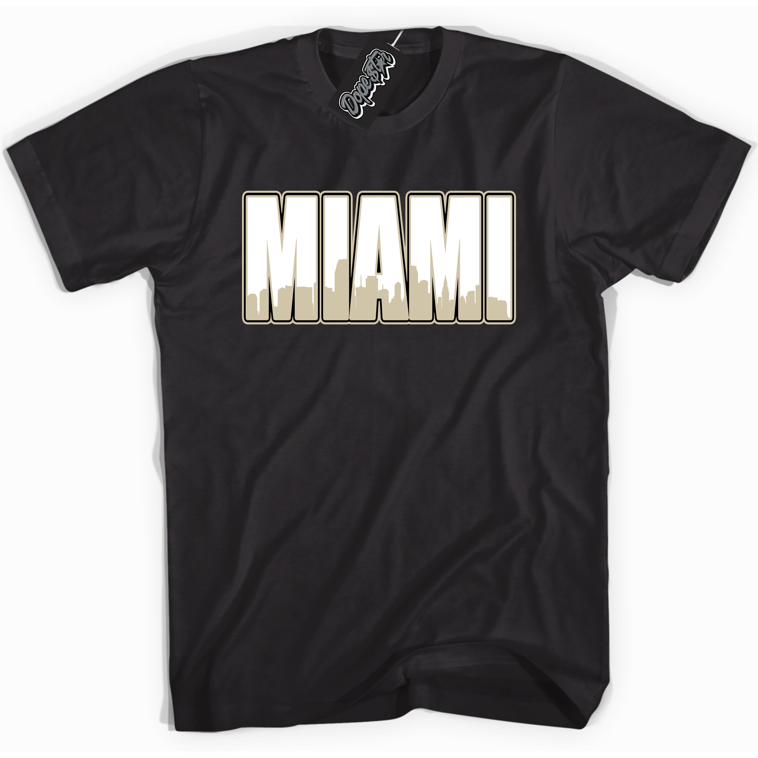 Cool Black Shirt with “ Miami” design that perfectly matches Gratitude 11s Sneakers.