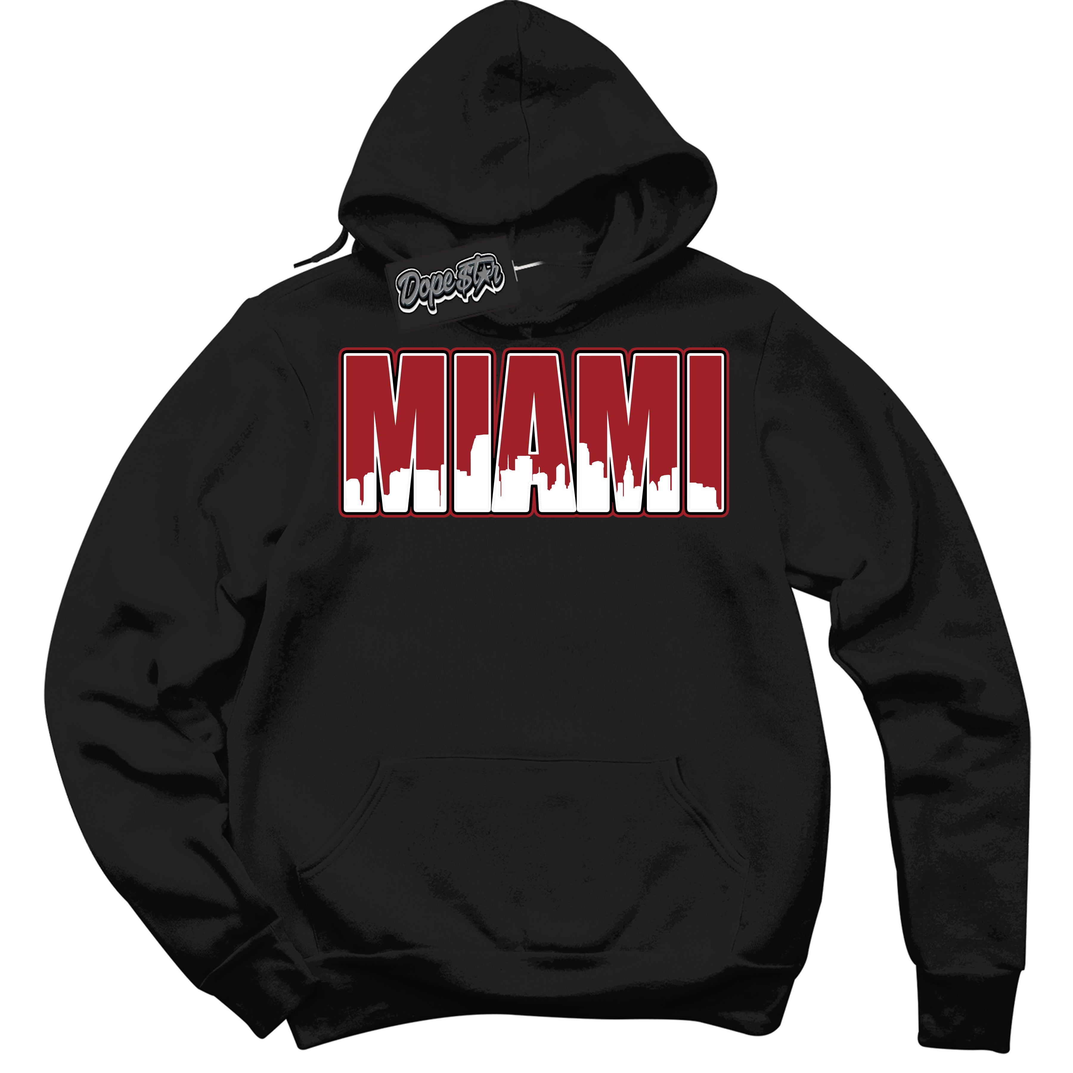 Cool Black Hoodie With “ Miami “ Design That Perfectly Matches Lost And Found 1s Sneakers