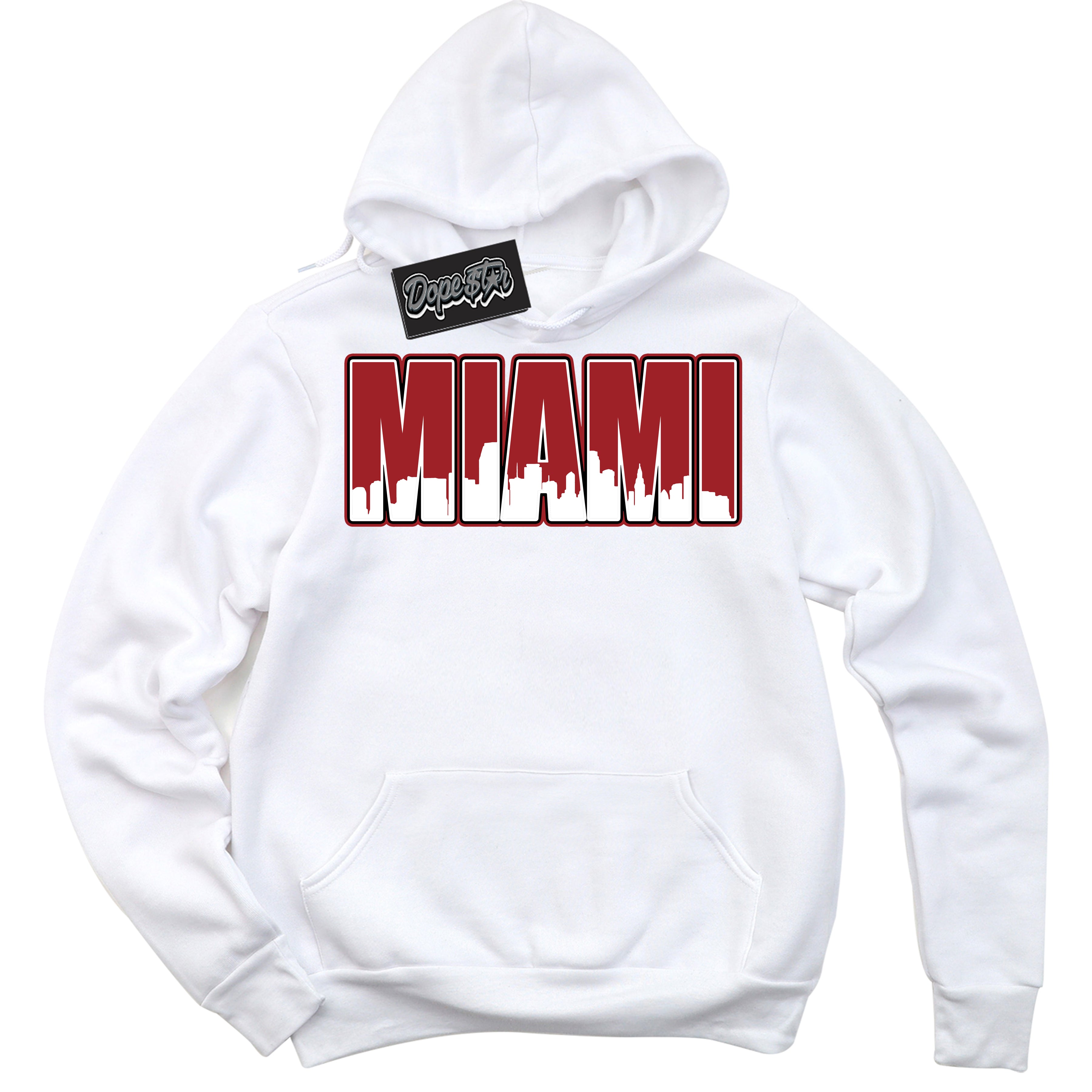 Cool White Hoodie With “ Miami “  Design That Perfectly Matches Lost And Found 1s Sneakers.