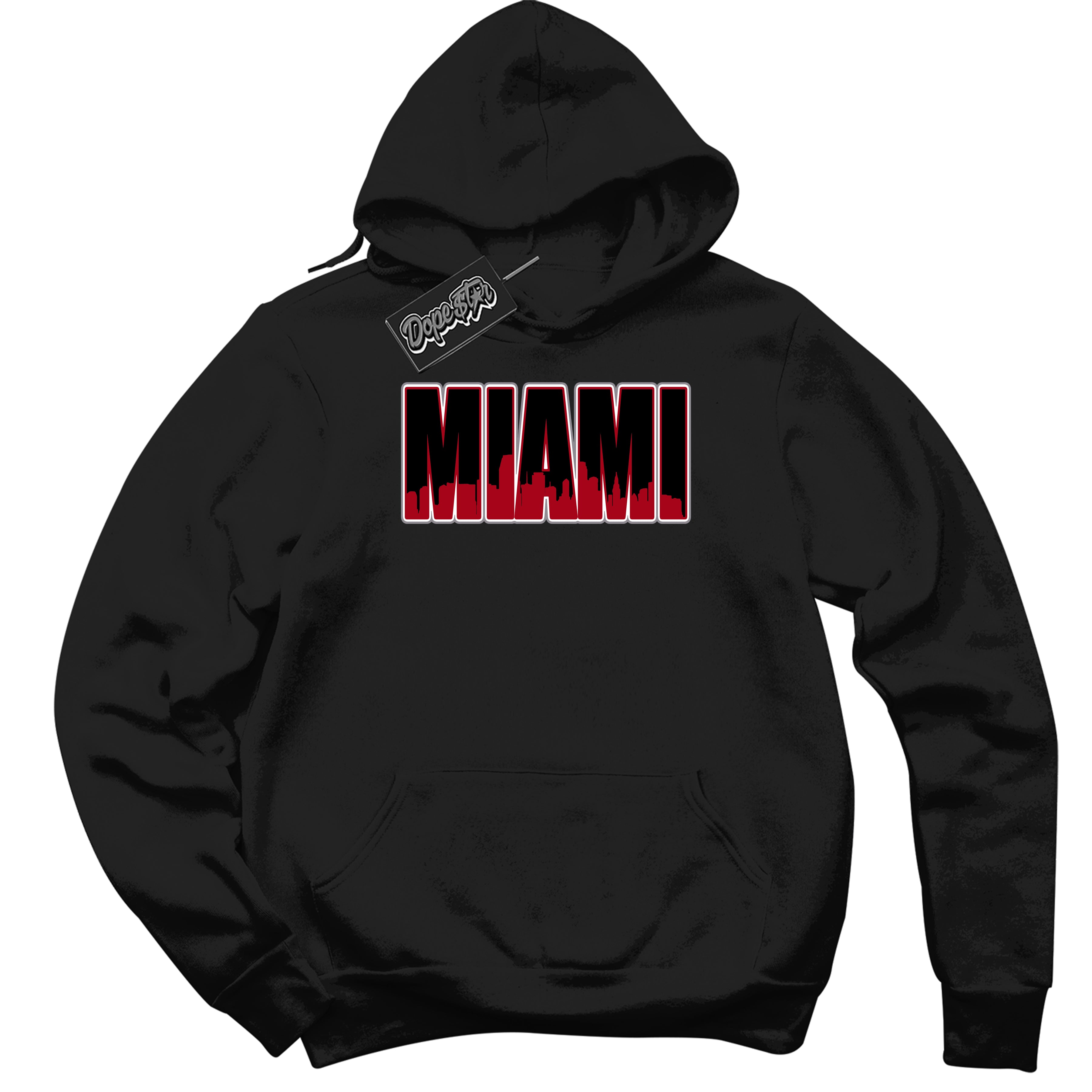 Cool Black Hoodie with “ Miami ”  design that Perfectly Matches  Bred Reimagined 4s Jordans.