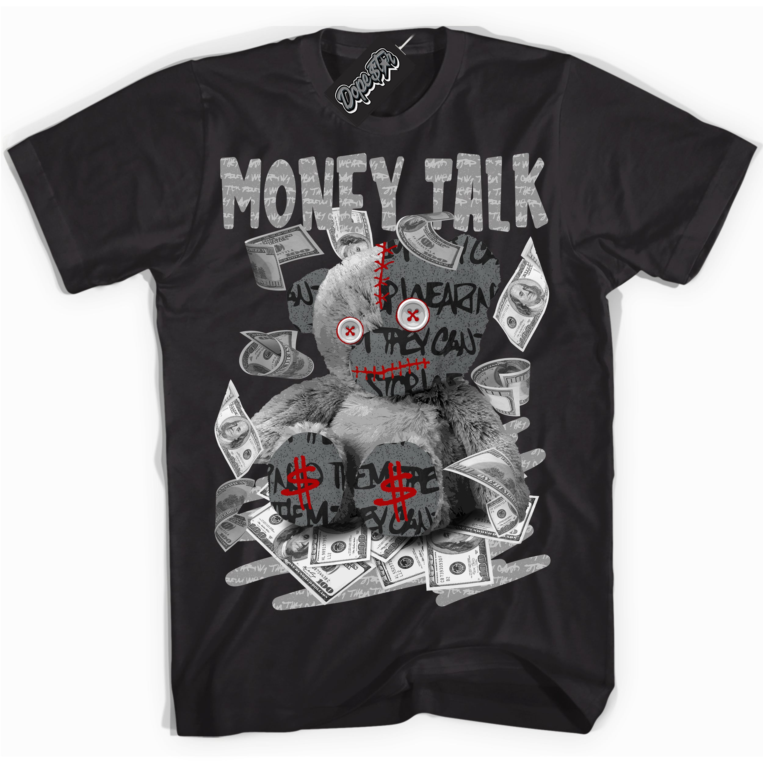 Cool Black Shirt with “ Money Talk Bear ” design that perfectly matches Rebellionaire 1s Sneakers.
