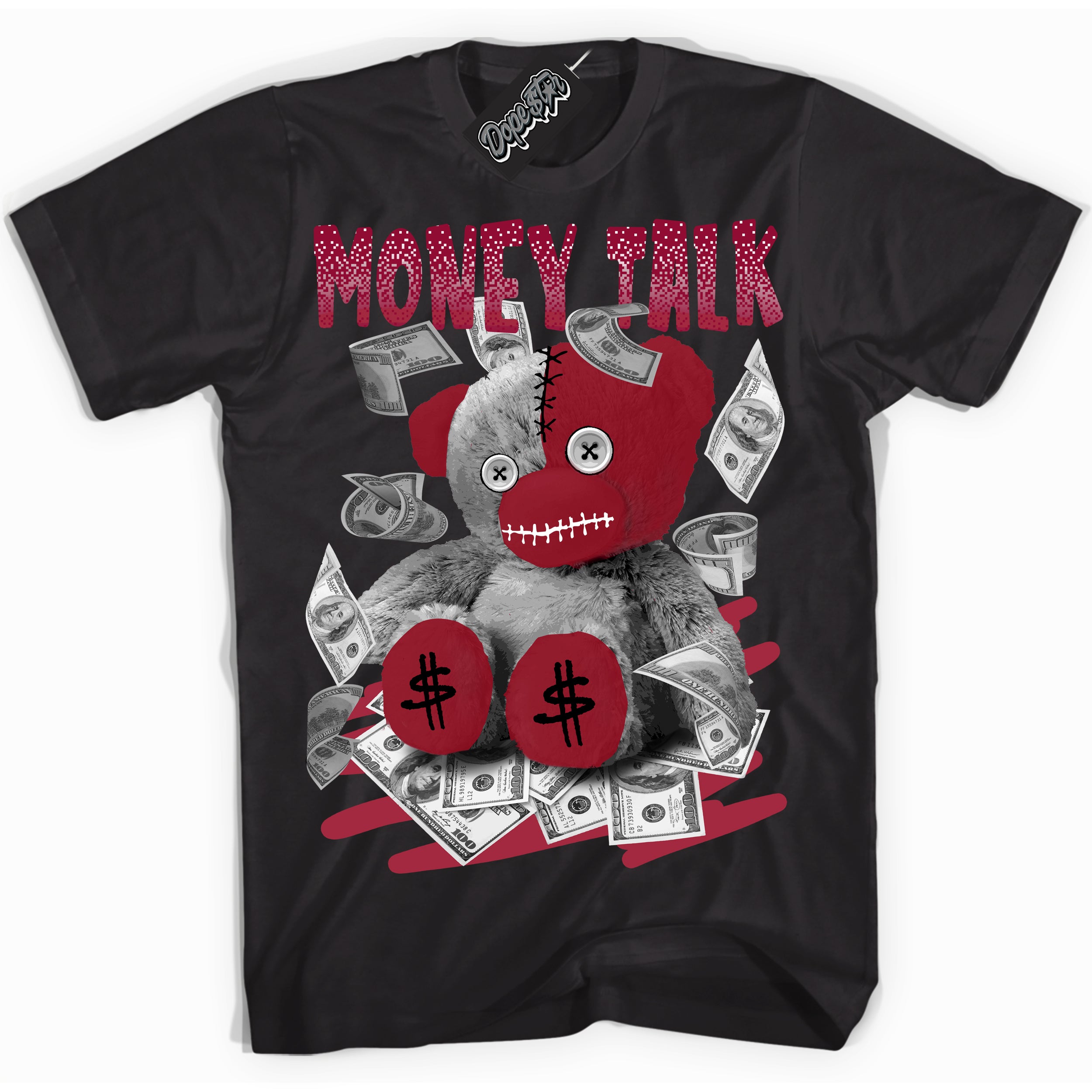 Cool Black graphic tee with “ Money Talk Bear ” print, that perfectly matches Lost And Found 1s sneakers 