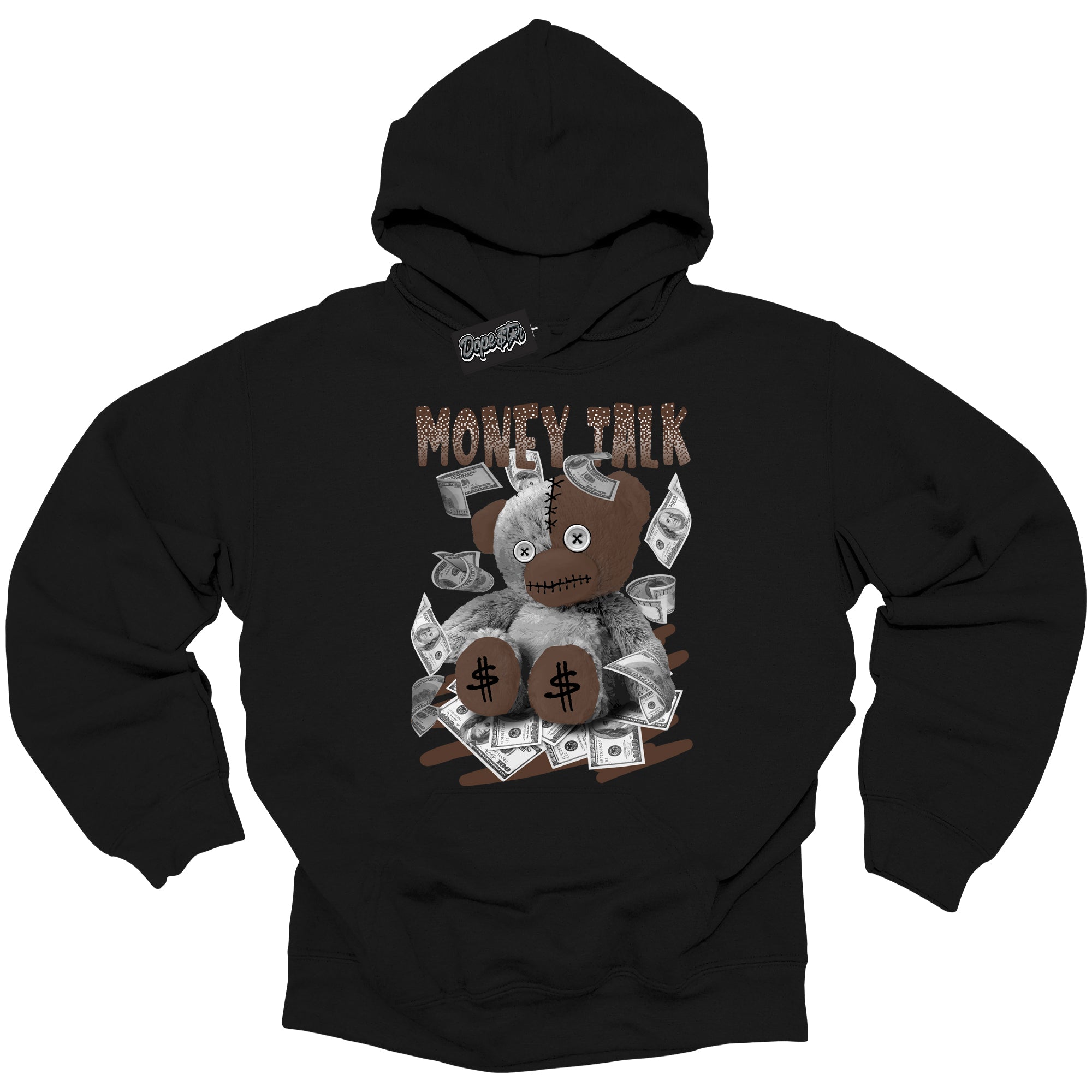 Cool Black Graphic Dope`Star Hoodie with “ Money Talk Bear “ print, that perfectly matches Palomino 1s sneakers