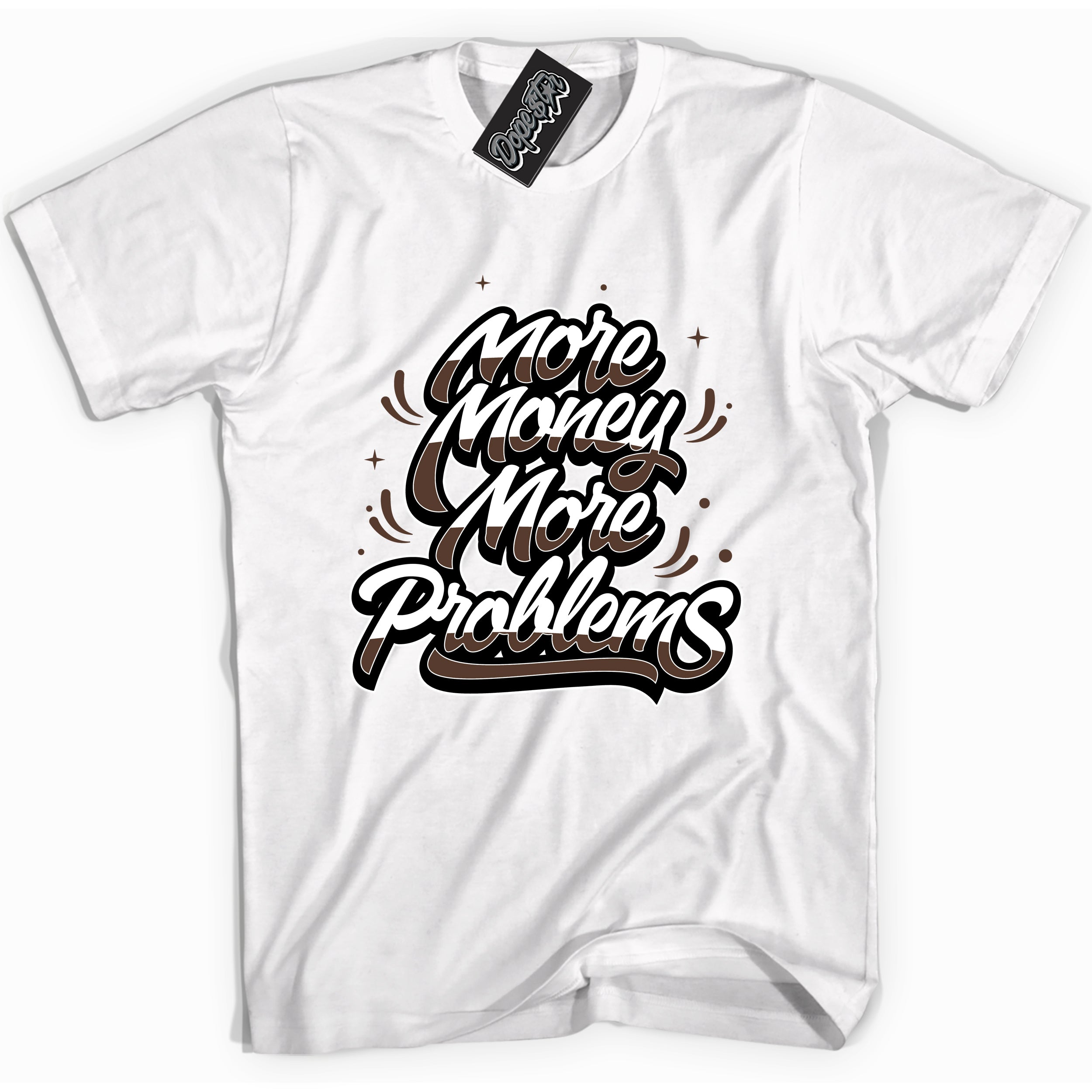 Cool White graphic tee with “ More Money More Problems ” design, that perfectly matches Palomino 1s sneakers 